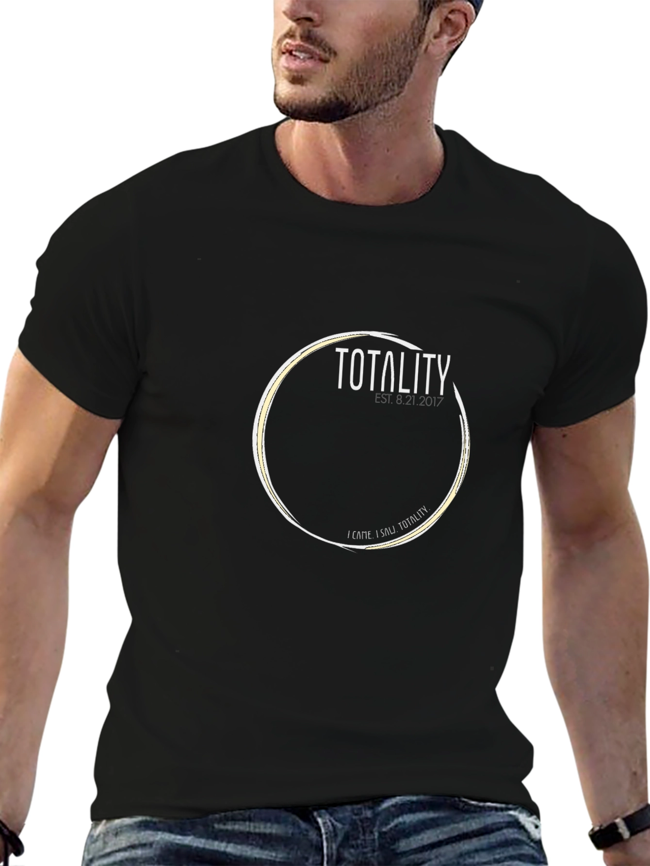 Totality Graphic Print Black T-Shirt
