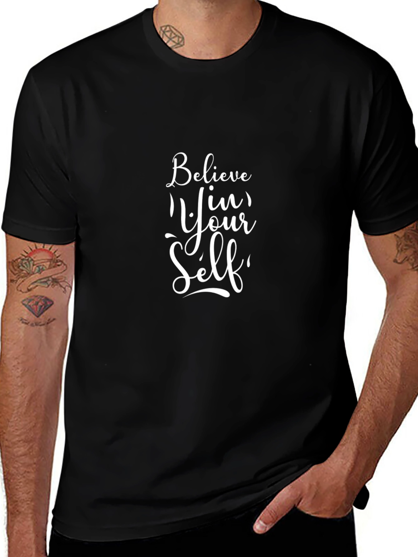 Believe In Yourself Graphic Tee - Black