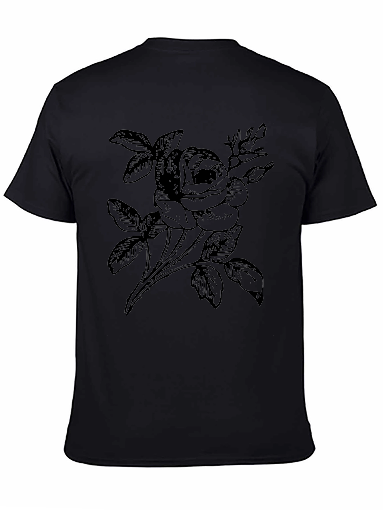 Black Rose Graphic Tee - Mens Short Sleeve