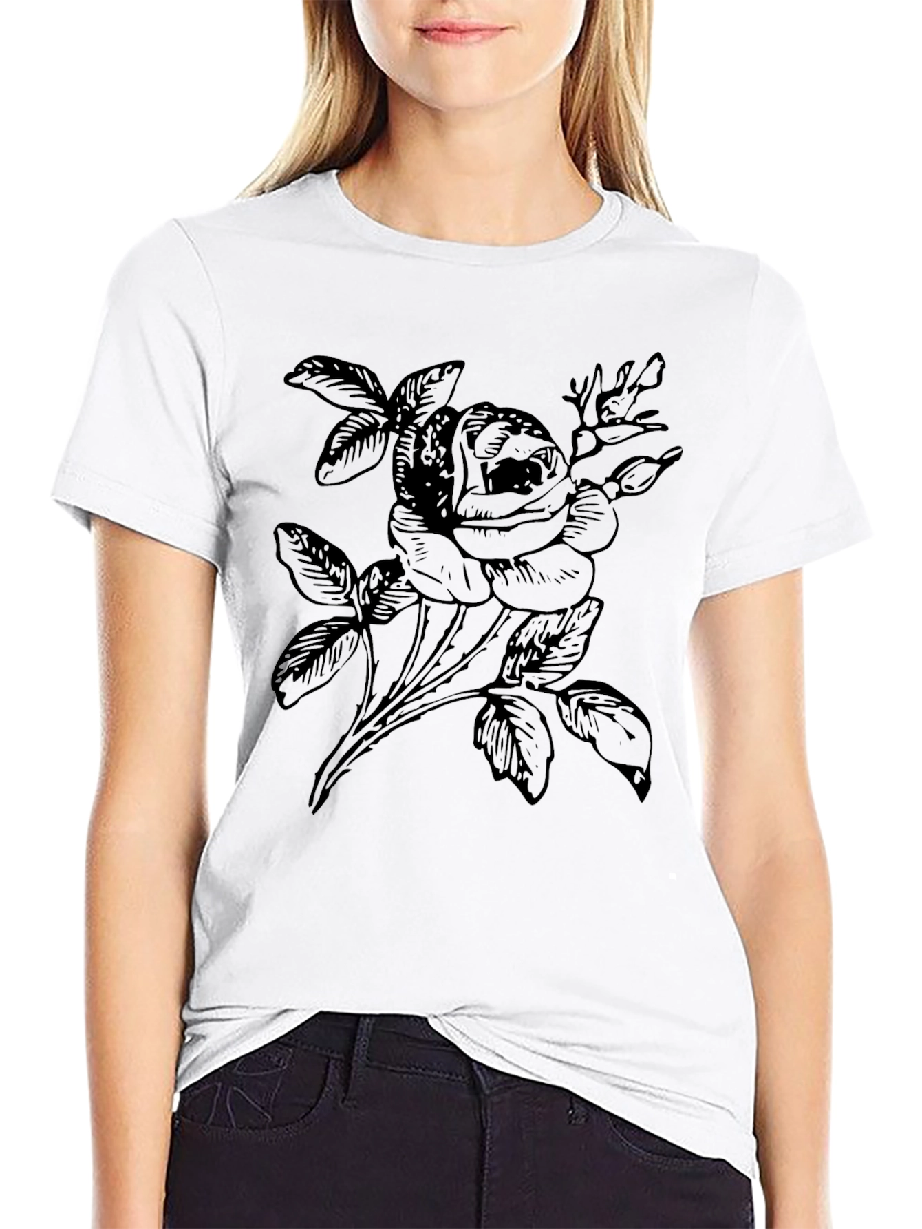 Black Rose Graphic Tee - Mens Short Sleeve