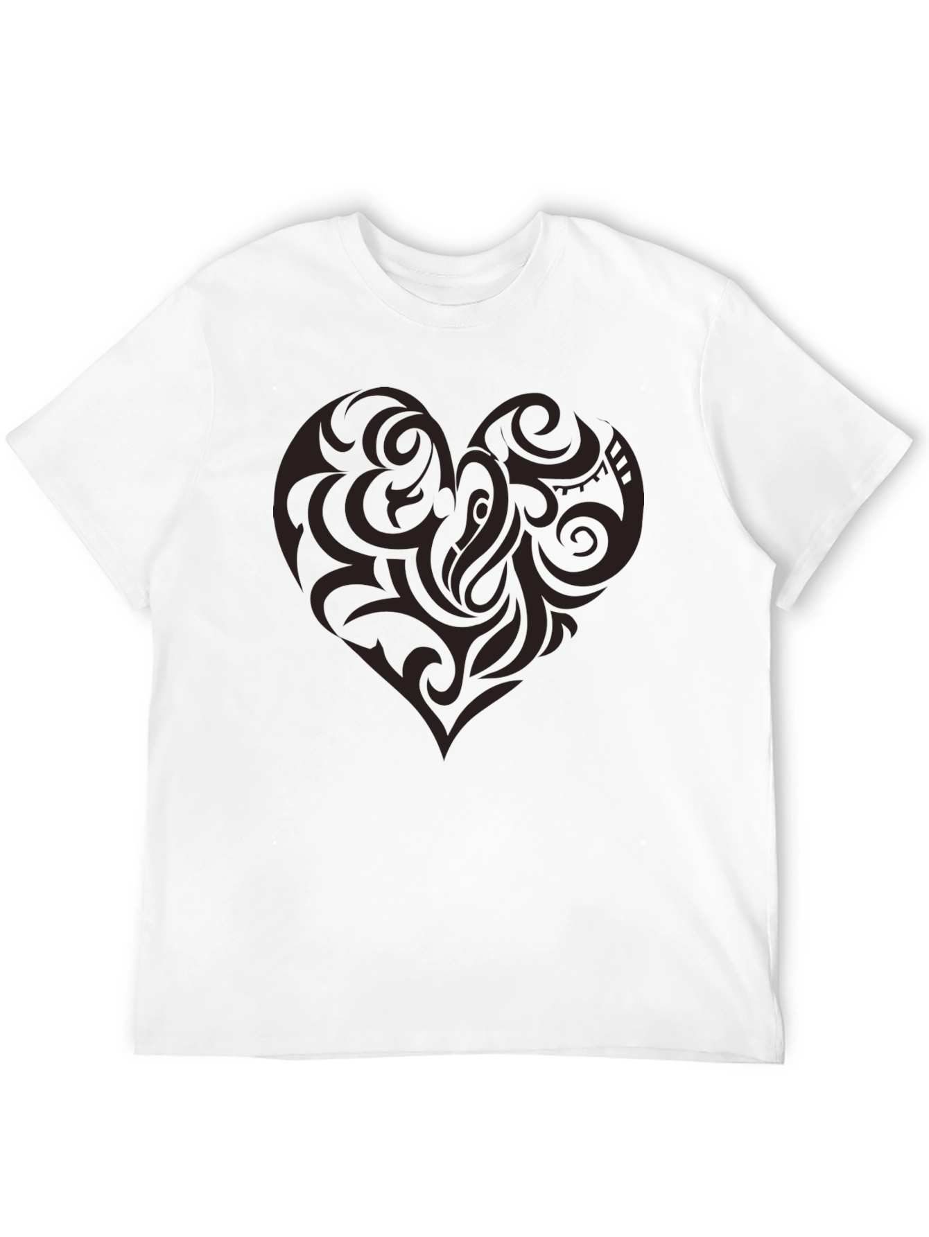 Tribal Heart Graphic Black Tee
