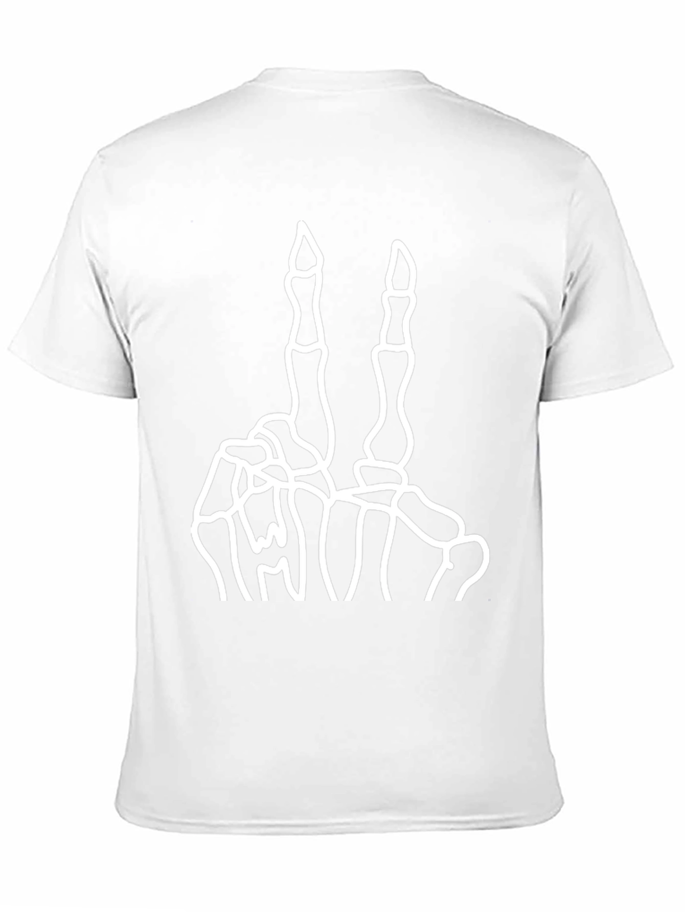 Skeleton Hand Peace Sign Black Graphic Tee