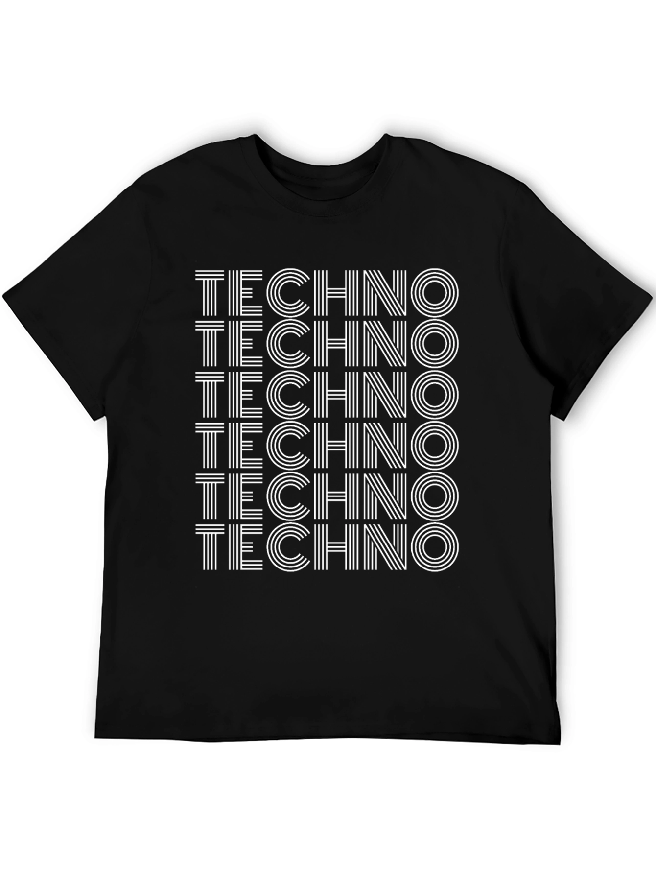 Techno Graphic Print Black T-Shirt
