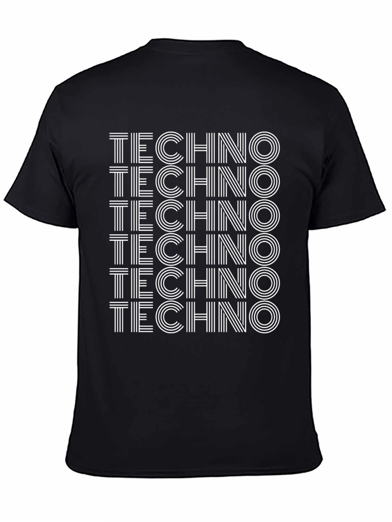 Techno Graphic Print Black T-Shirt