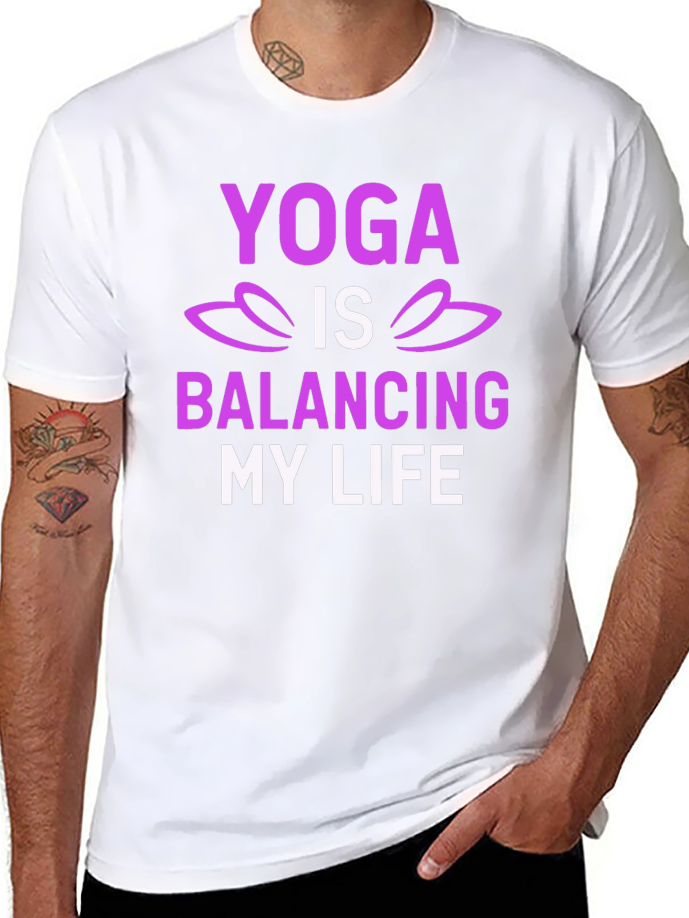 Yoga Balancing Life T-Shirt - Lotus Design