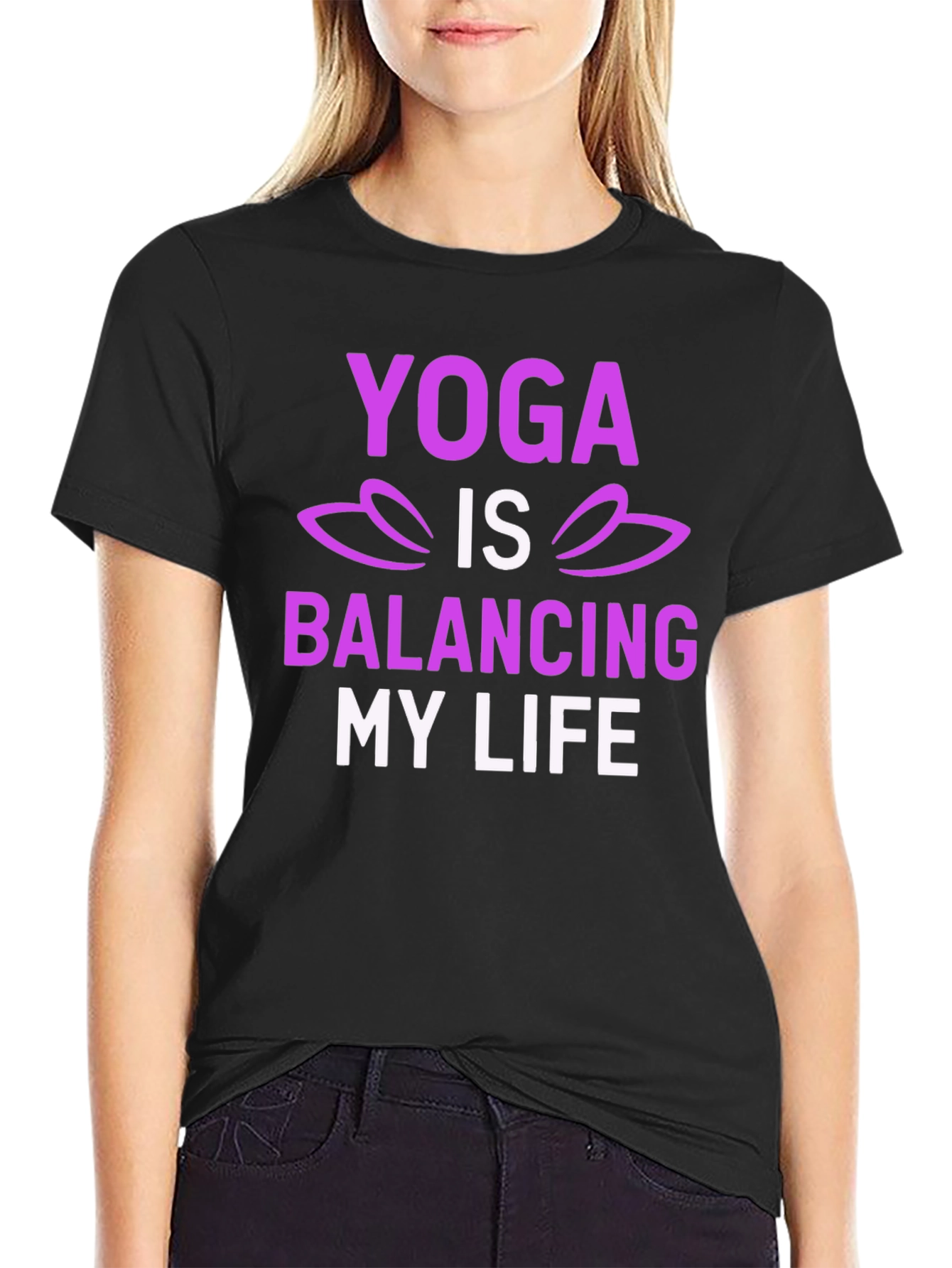 Yoga Balancing Life T-Shirt - Lotus Design