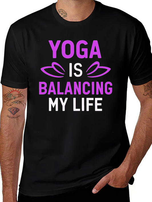 Yoga Balancing Life T-Shirt - Lotus Design