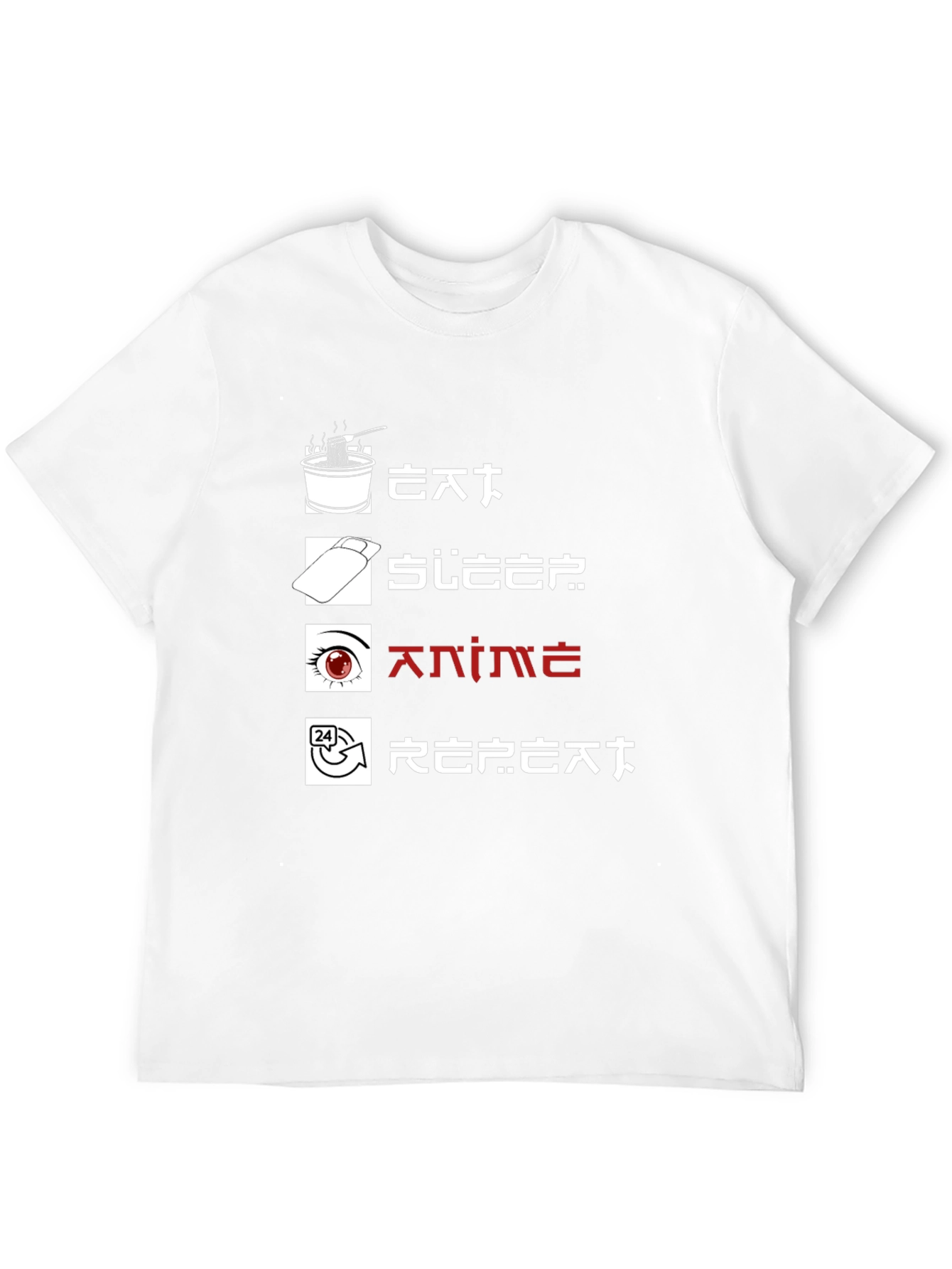 Eat Sleep Anime Repeat Graphic Tee