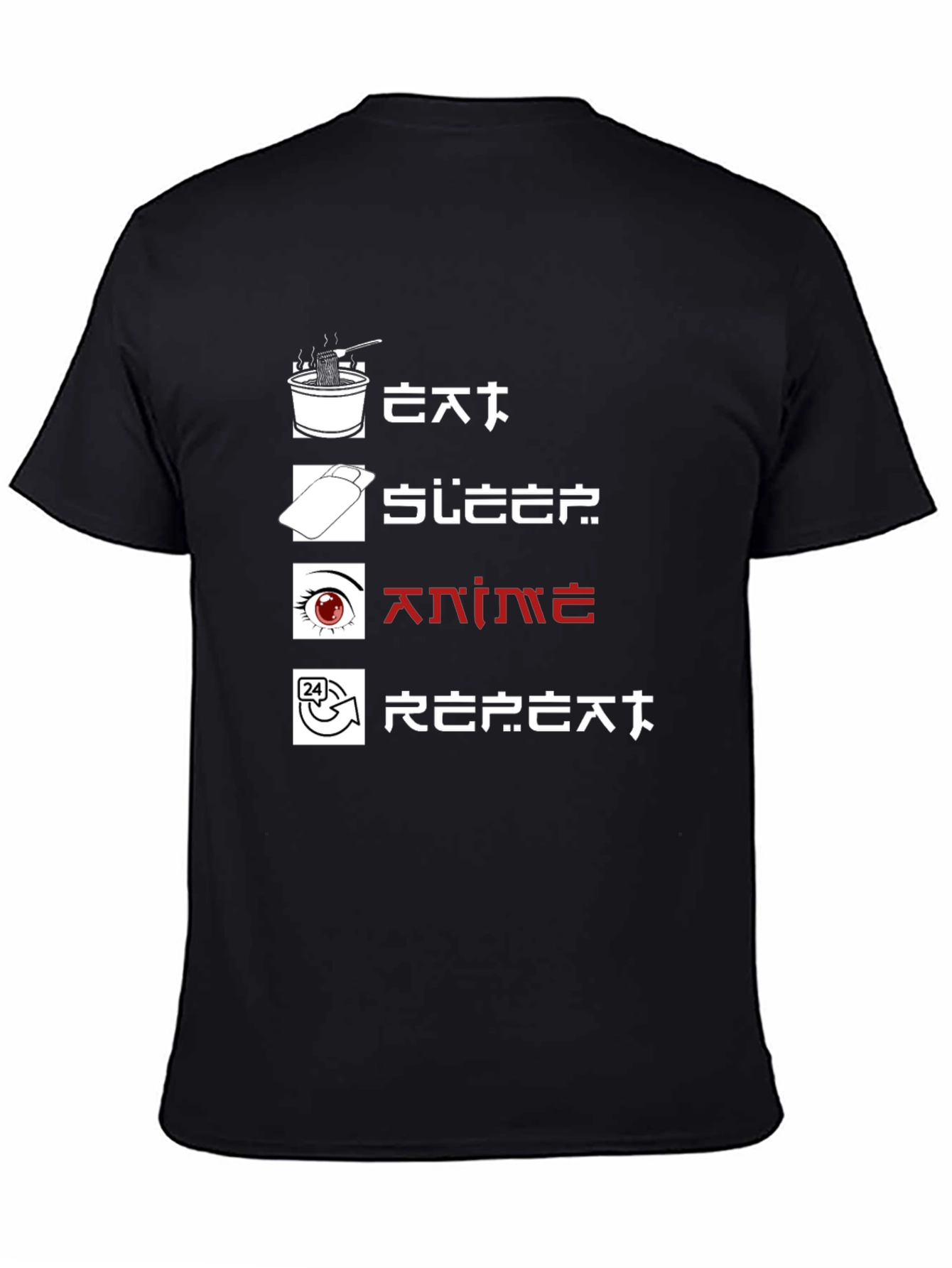 Eat Sleep Anime Repeat Graphic Tee