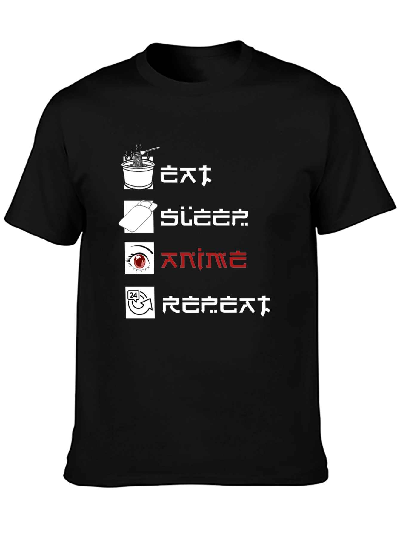 Eat Sleep Anime Repeat Graphic Tee