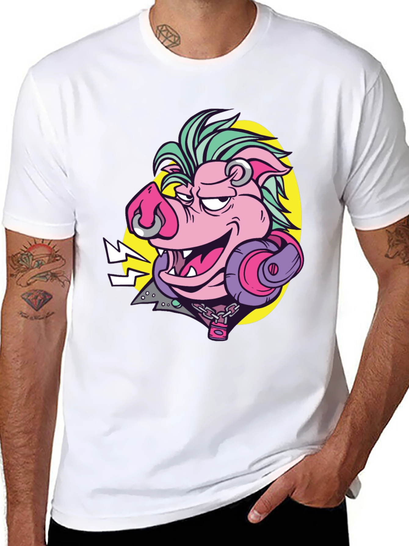 Rockin Pig Graphic Tee - Black