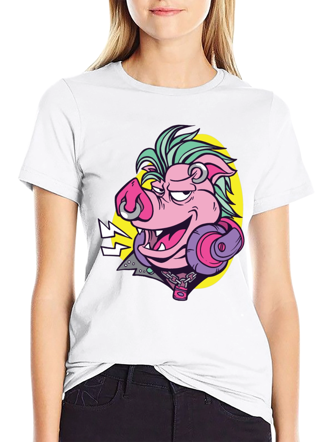 Rockin Pig Graphic Tee - Black