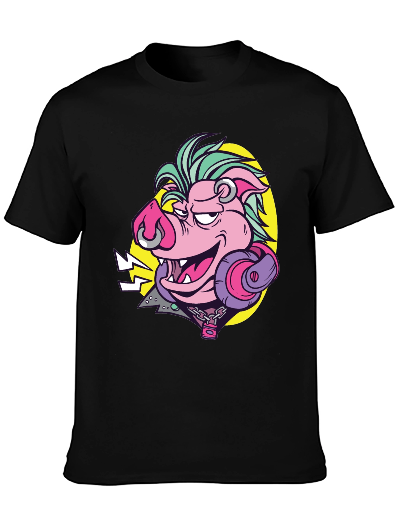 Rockin Pig Graphic Tee - Black