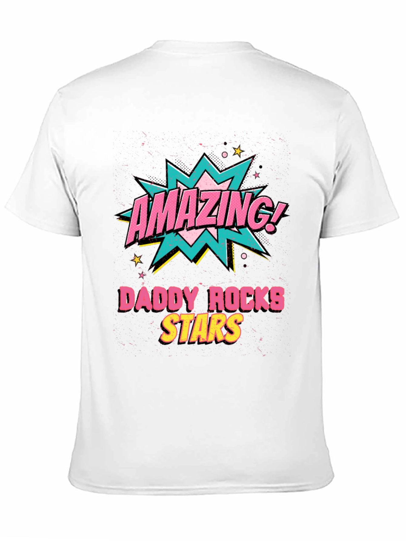 Amazing Daddy Rocks Stars Graphic T-Shirt - Black