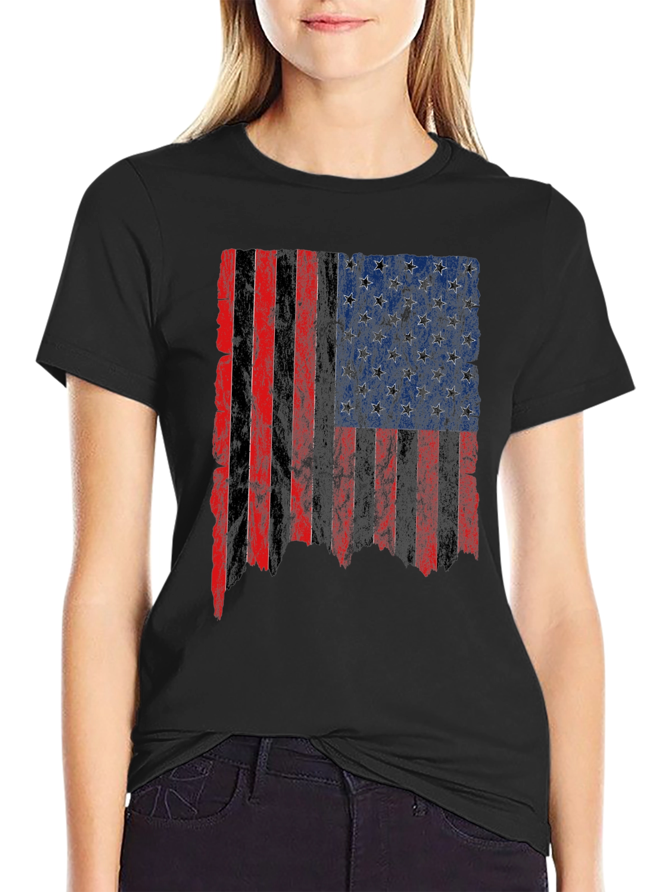 Distressed American Flag Graphic Tee