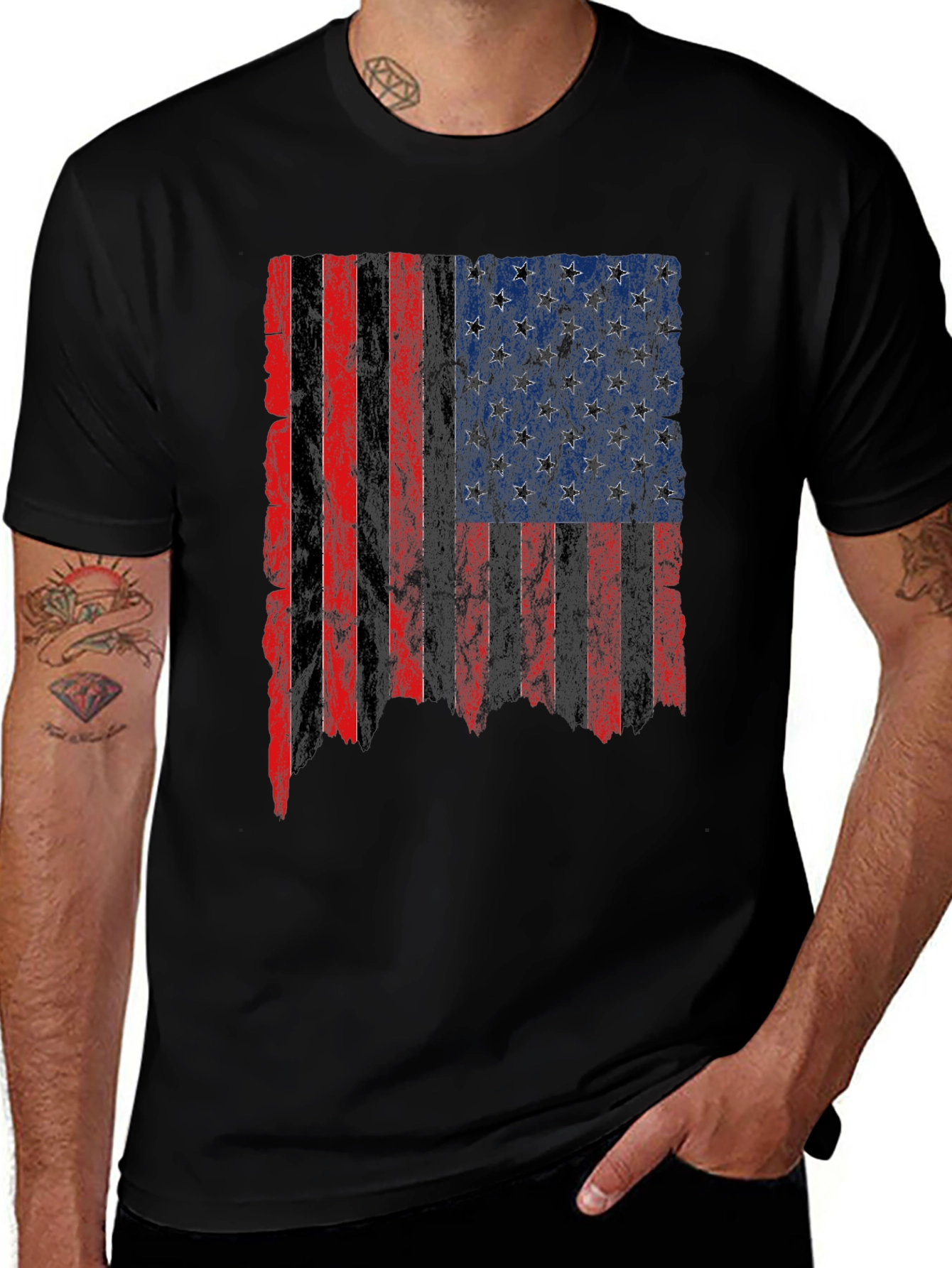 Distressed American Flag Graphic Tee