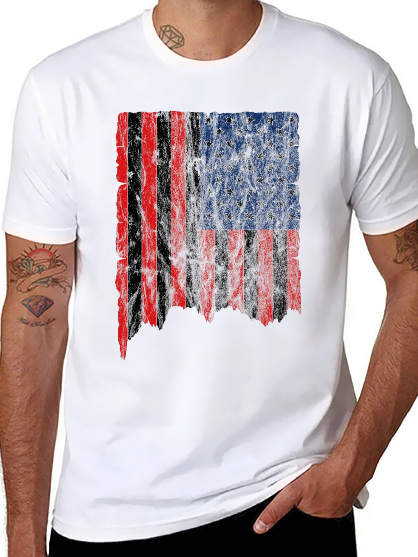 Distressed American Flag Graphic Tee