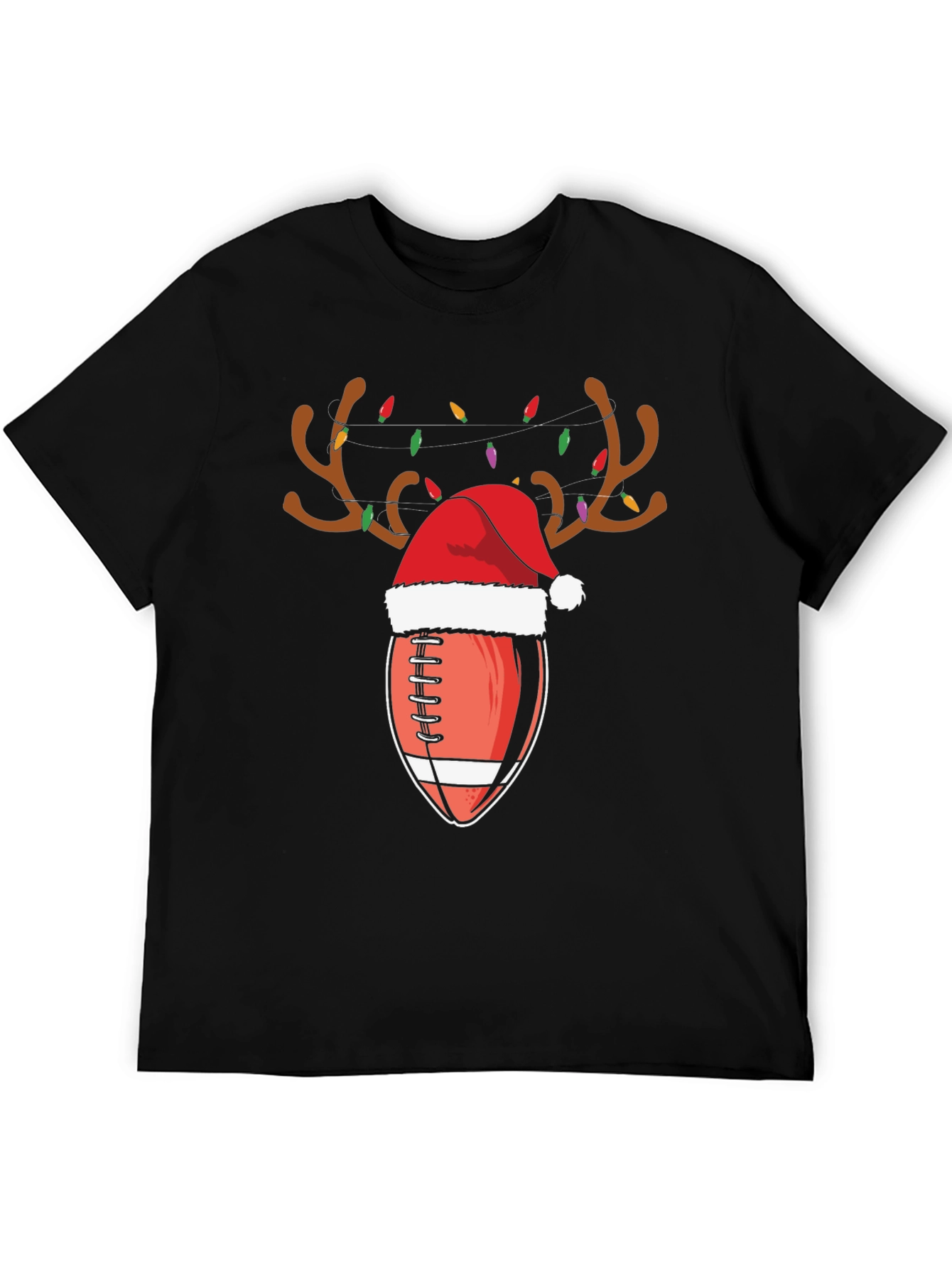 Festive Football Reindeer Christmas T-Shirt