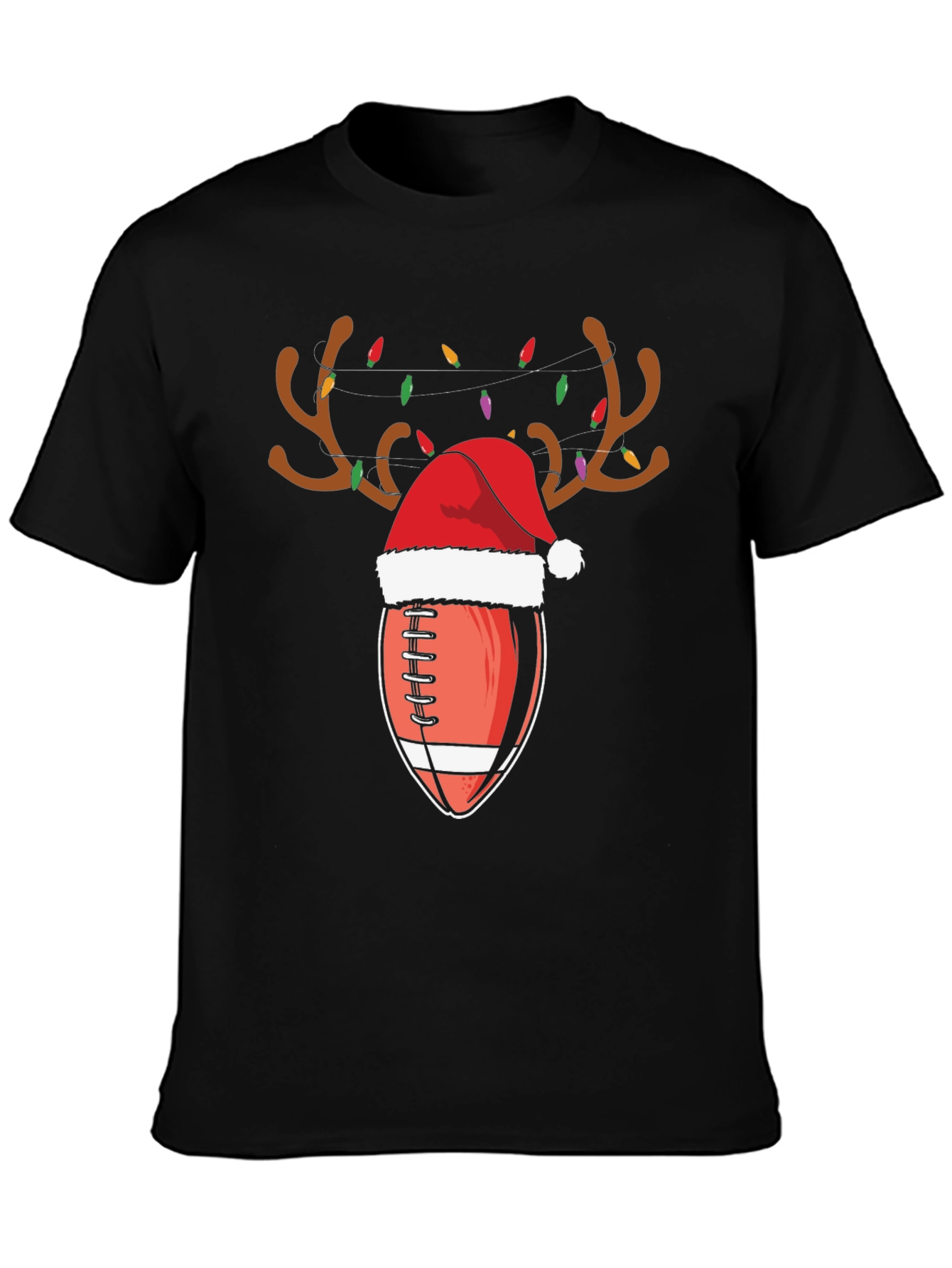 Festive Football Reindeer Christmas T-Shirt