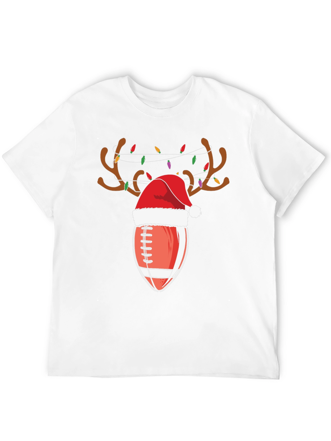 Festive Football Reindeer Christmas T-Shirt
