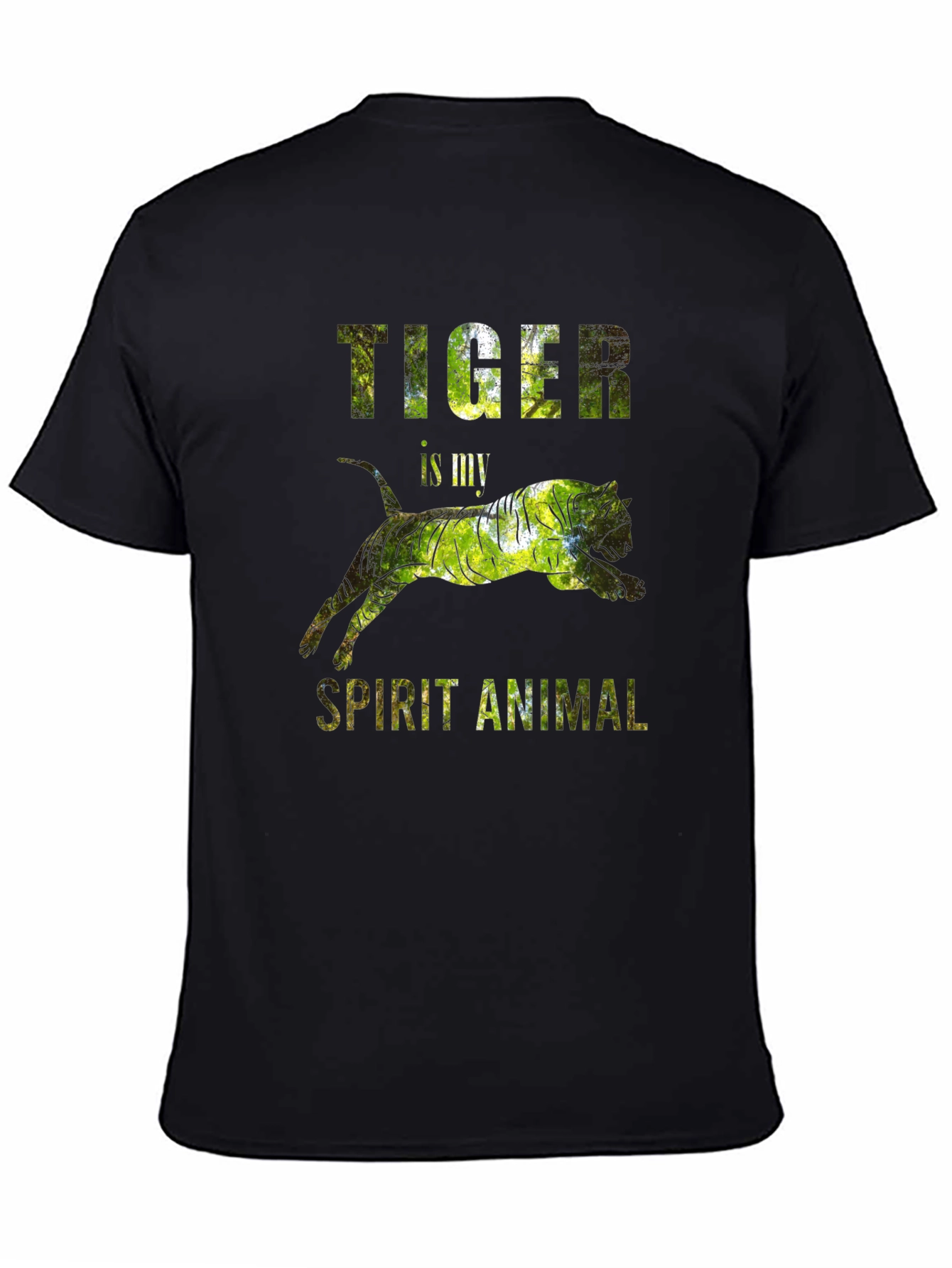 Tiger Spirit Animal Graphic T-Shirt - Mens Black Tee