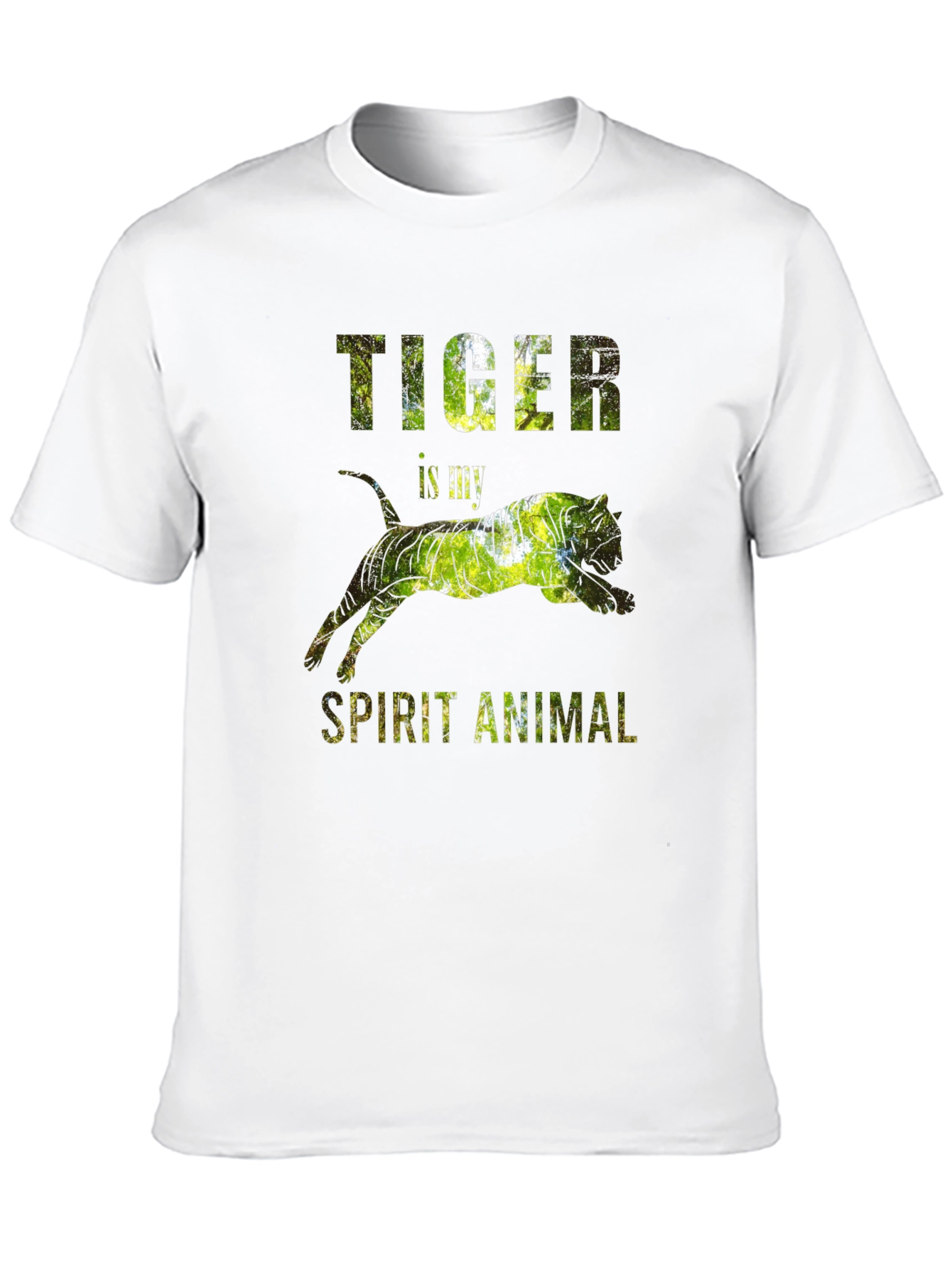 Tiger Spirit Animal Graphic T-Shirt - Mens Black Tee