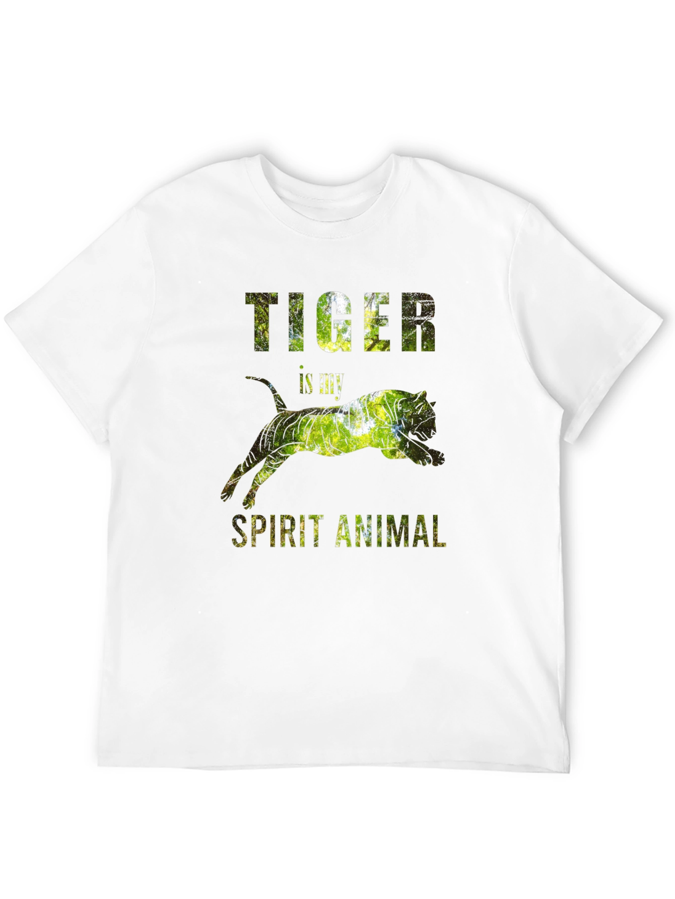 Tiger Spirit Animal Graphic T-Shirt - Mens Black Tee