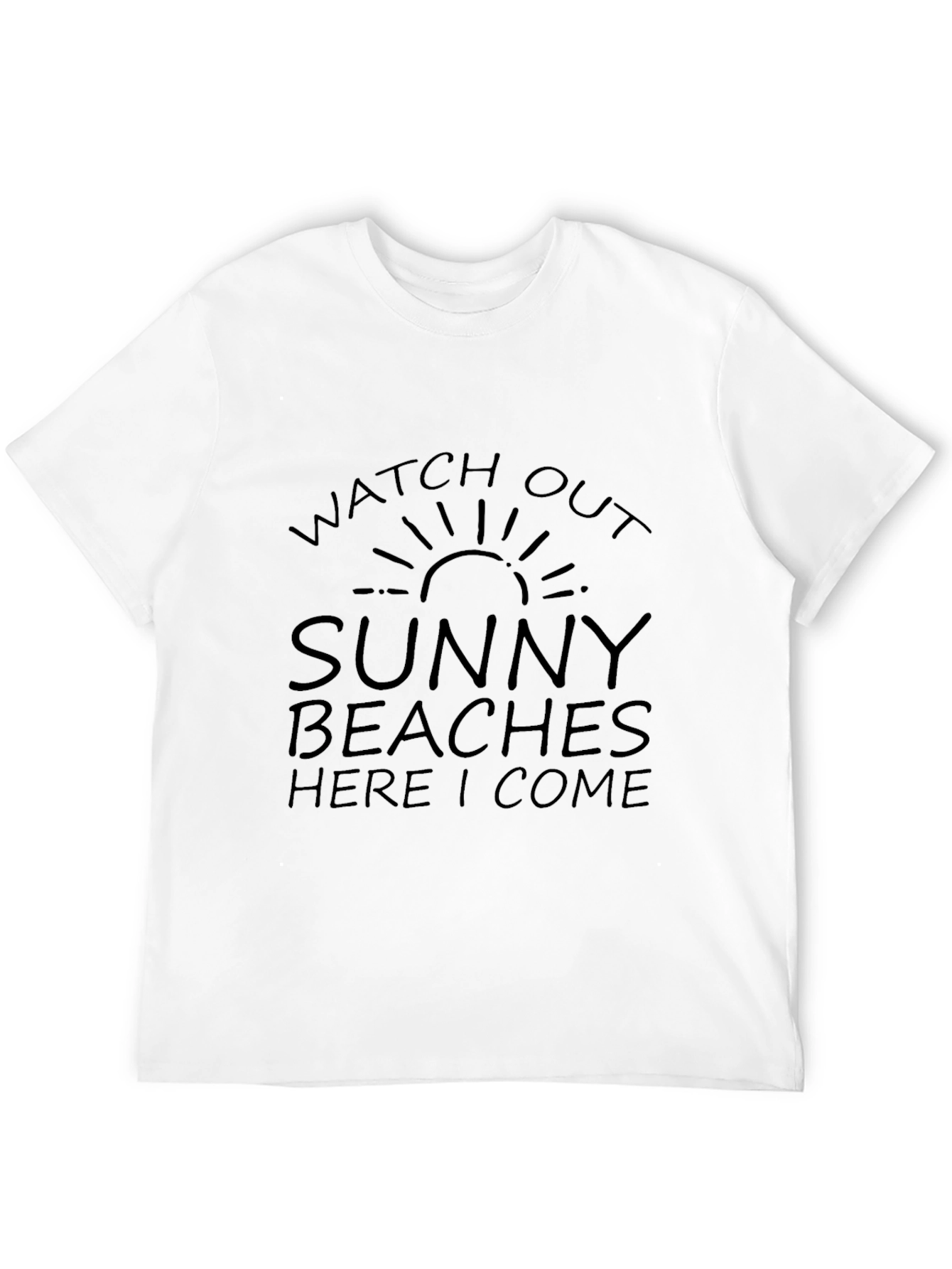 Sunny Beaches T-Shirt - Black Graphic Tee