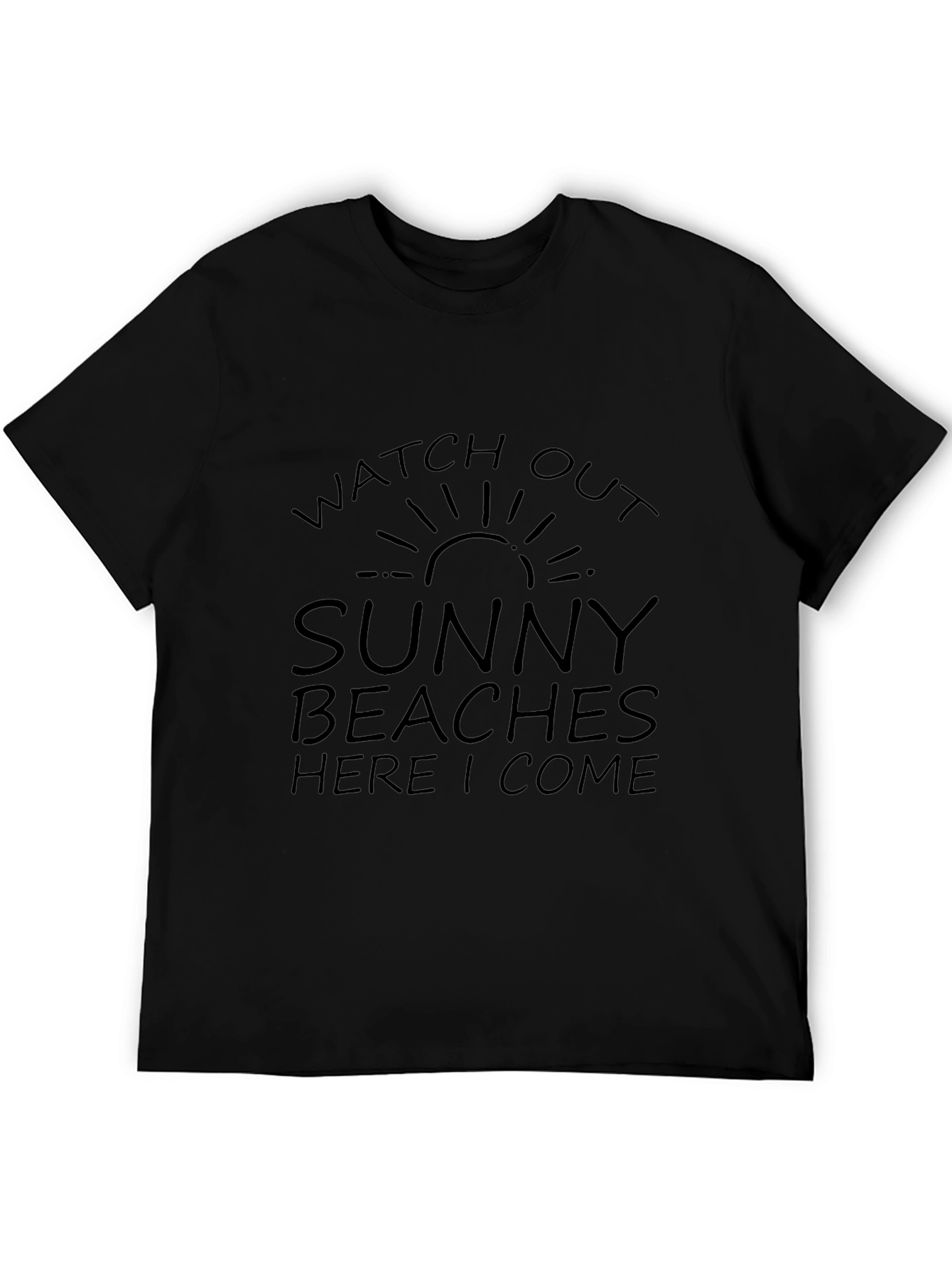 Sunny Beaches T-Shirt - Black Graphic Tee