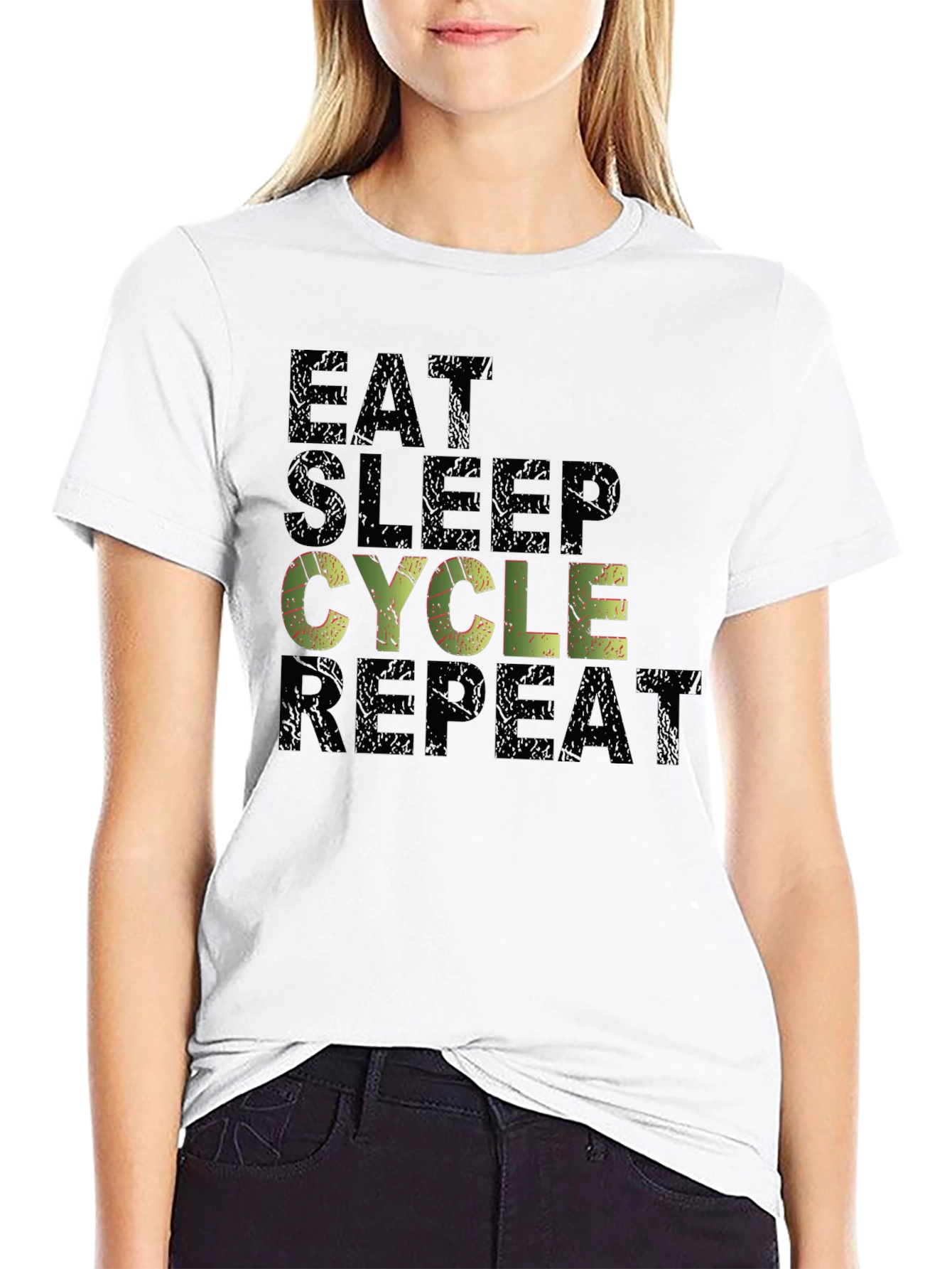 Eat Sleep Cycle Repeat Mens T-Shirt