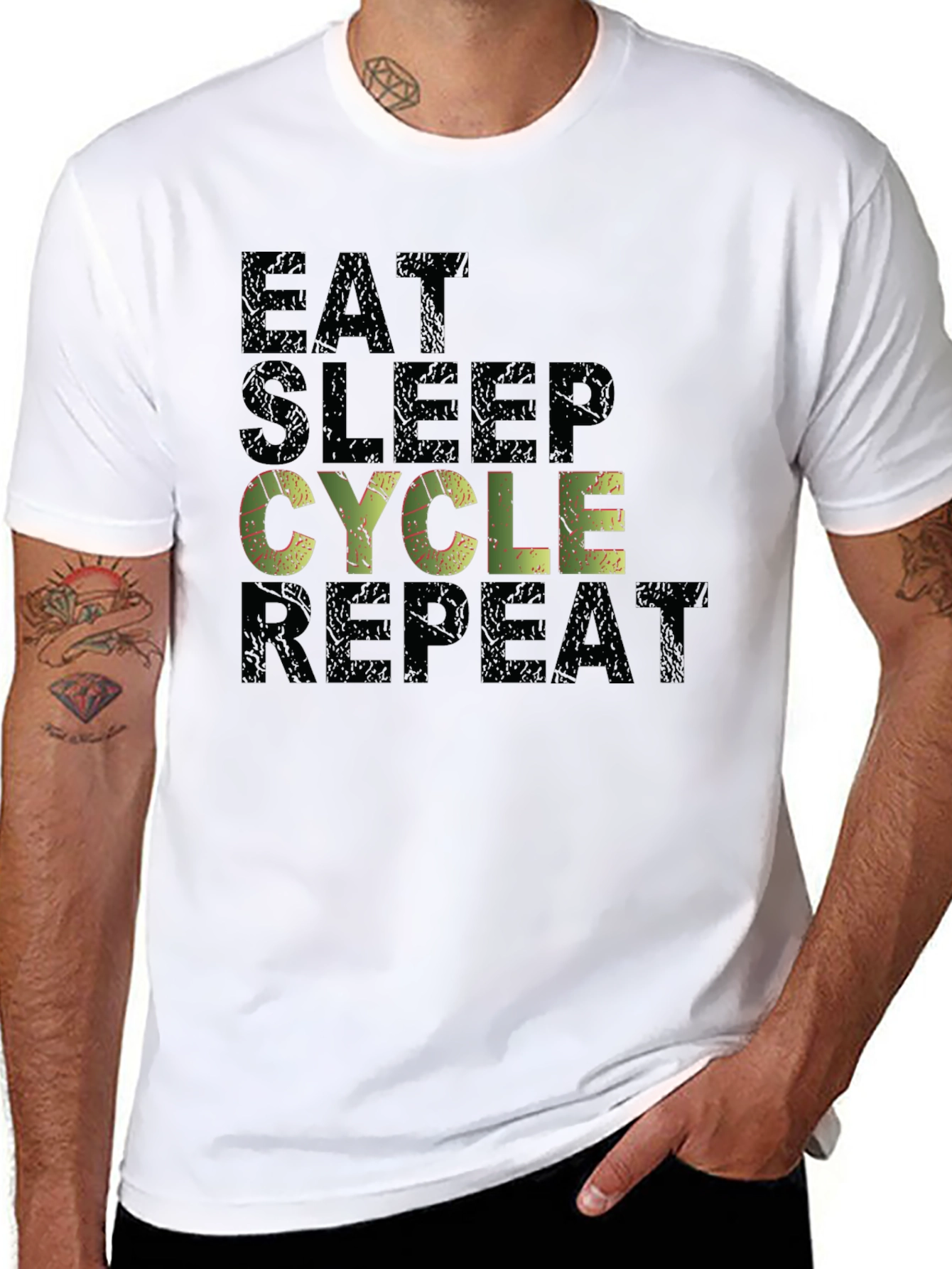 Eat Sleep Cycle Repeat Mens T-Shirt