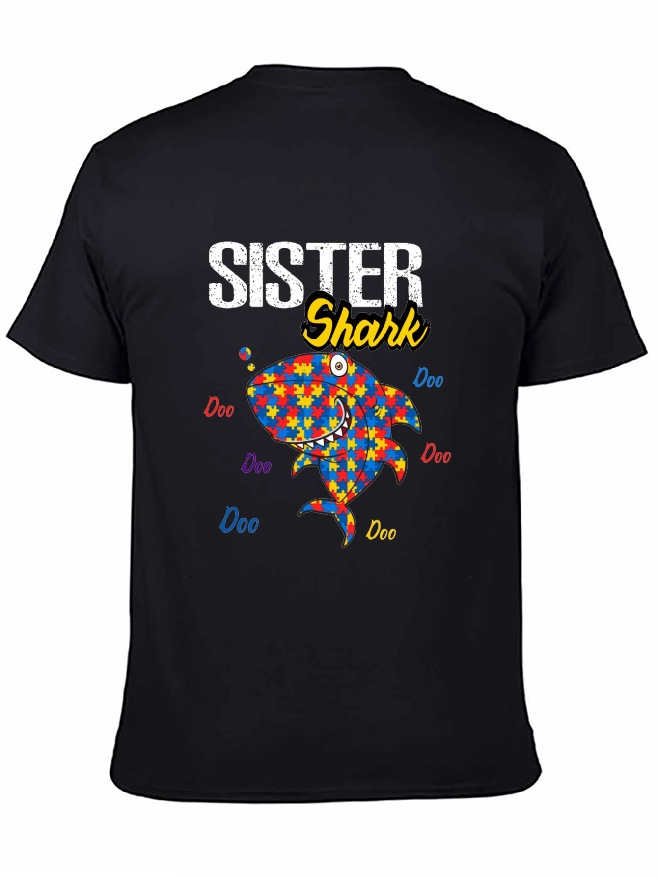 Sister Shark Autism Awareness T-Shirt