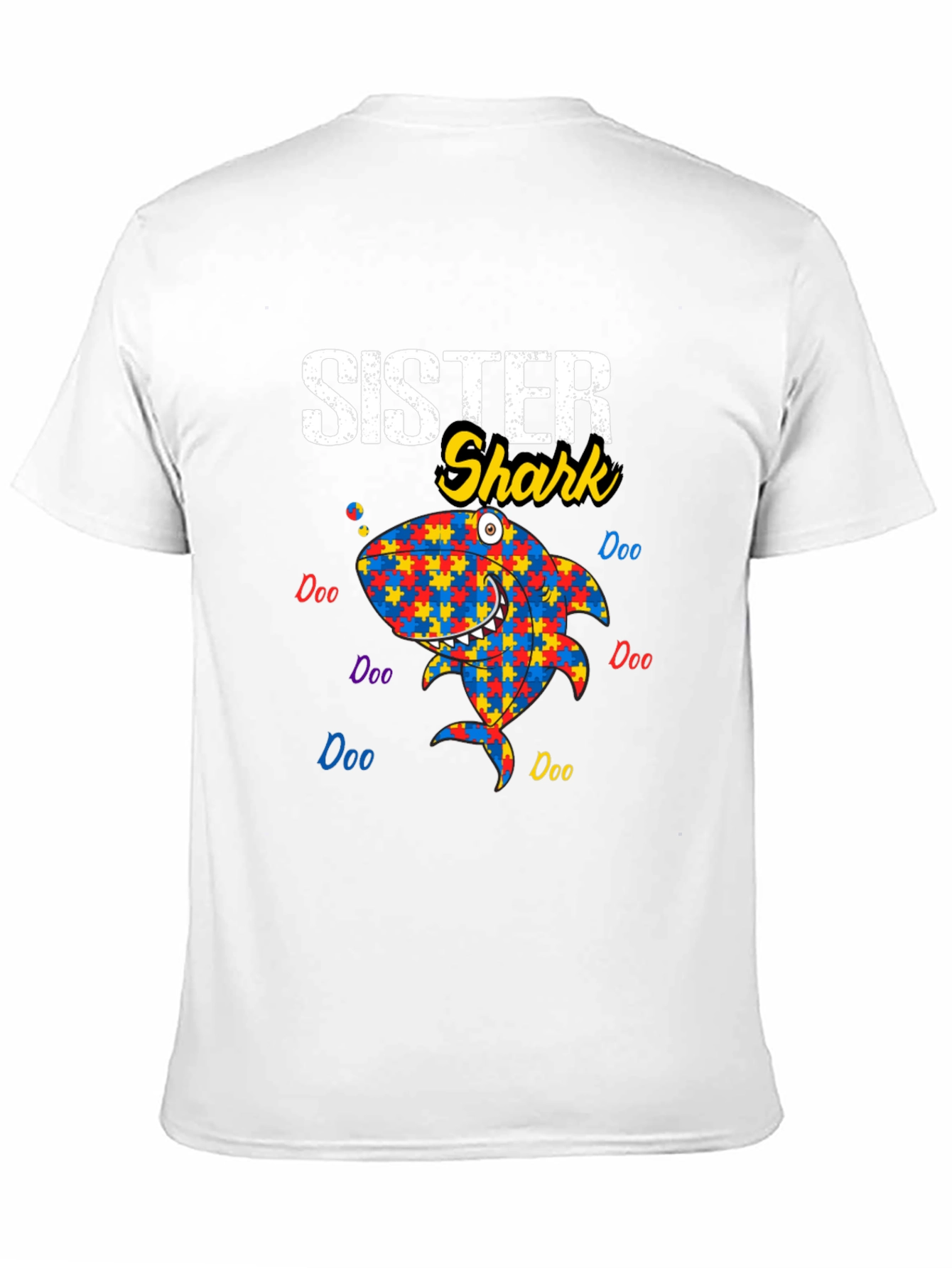 Sister Shark Autism Awareness T-Shirt
