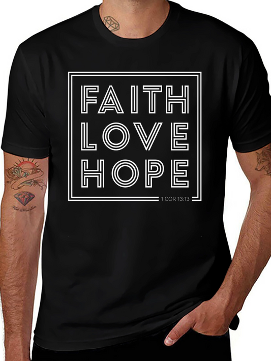 Faith Love Hope Graphic Tee - Christian T-Shirt