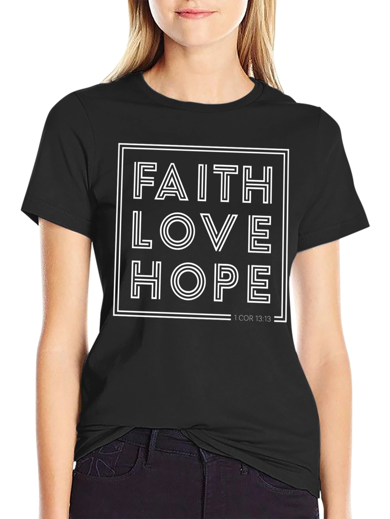 Faith Love Hope Graphic Tee - Christian T-Shirt