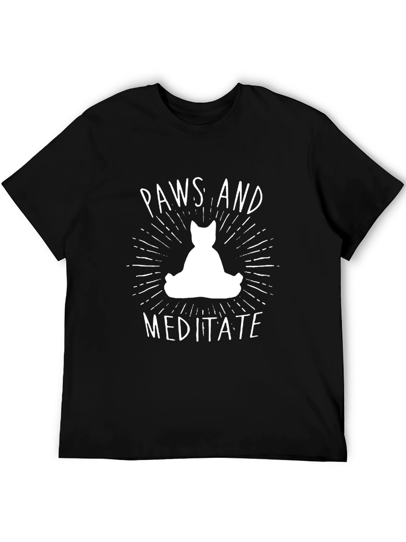 Paws and Meditate Black T-Shirt