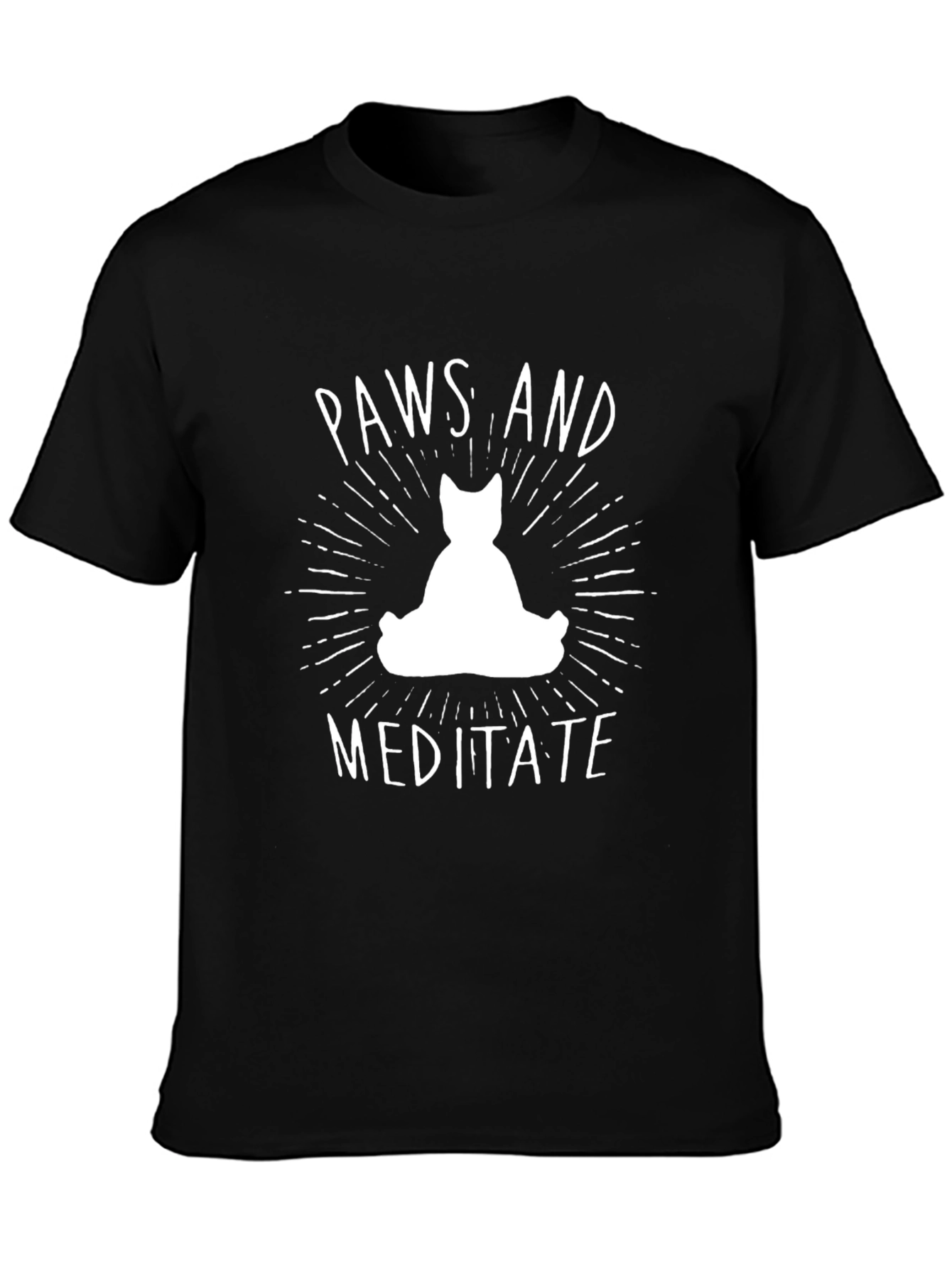 Paws and Meditate Black T-Shirt