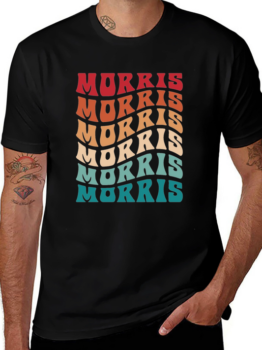 Retro Morris Wavy Text T-Shirt - Cool Graphic Tee