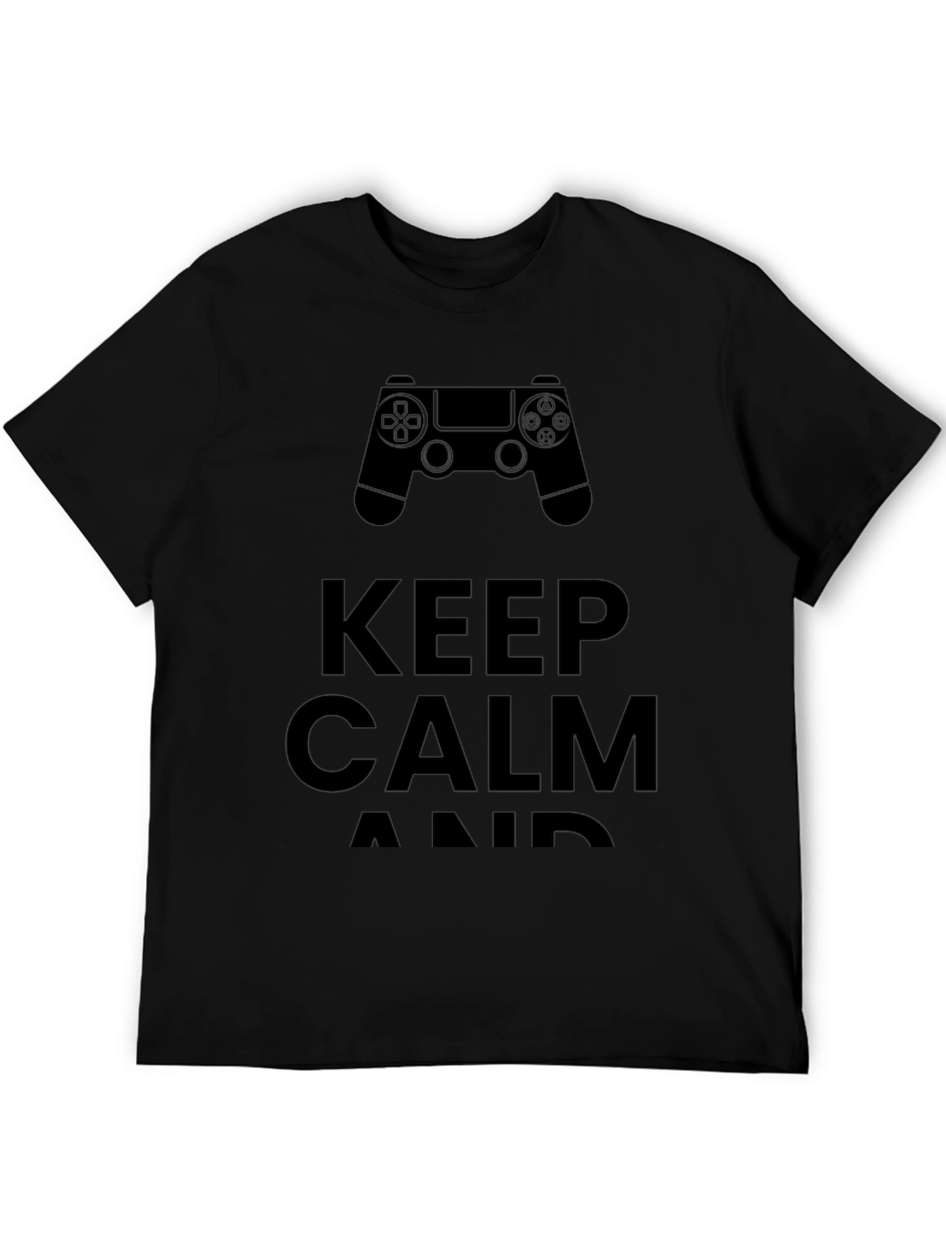 Keep Calm and Game On Black T-Shirt