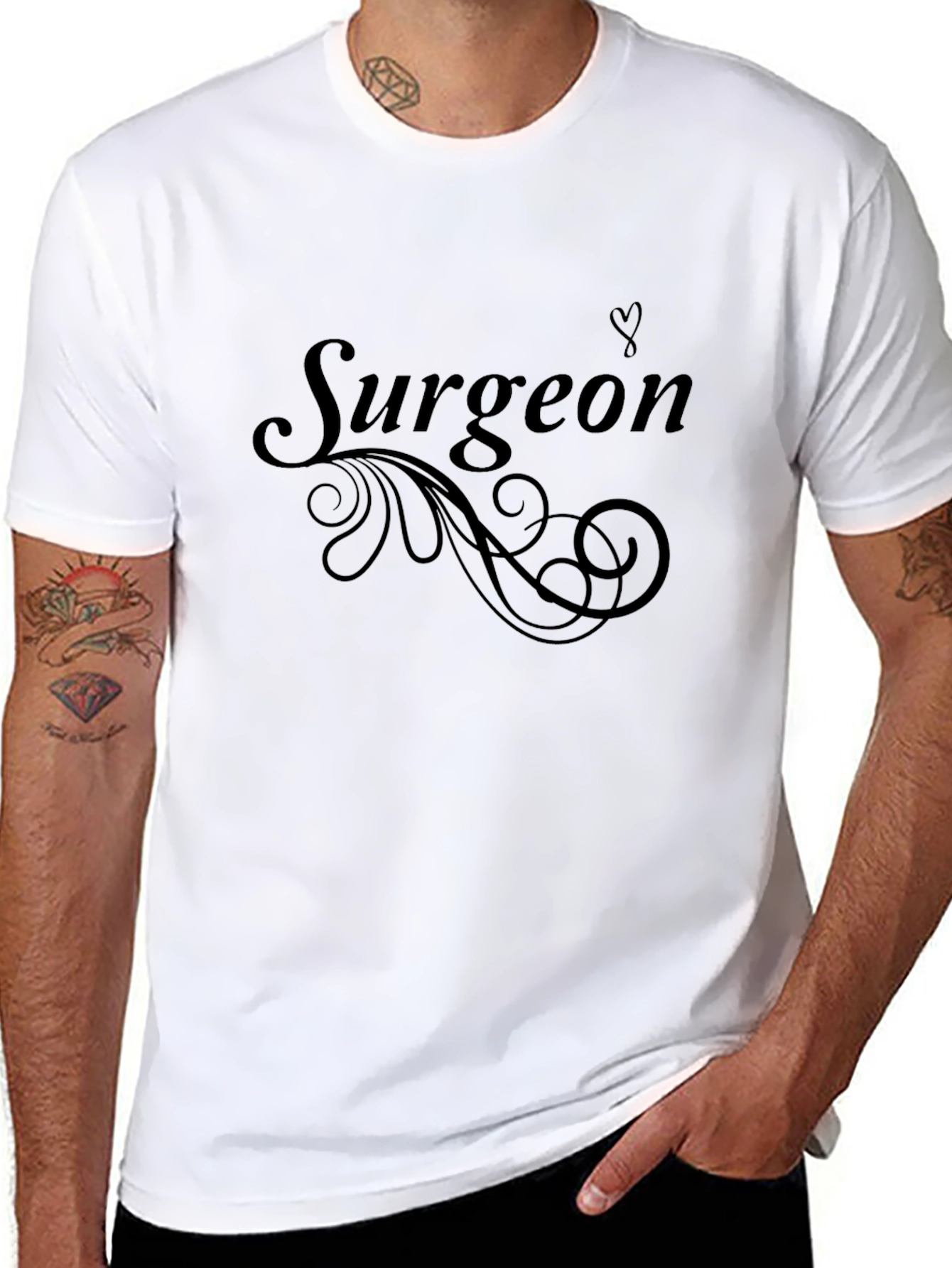 Surgeon Swirl Graphic Tee - Comfortable Black T-Shirt