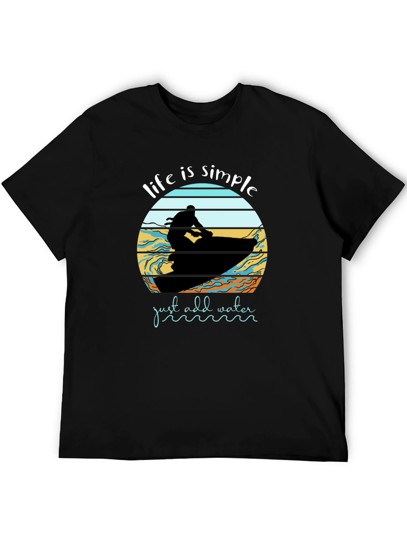 Life is Simple Jet Ski Black T-Shirt