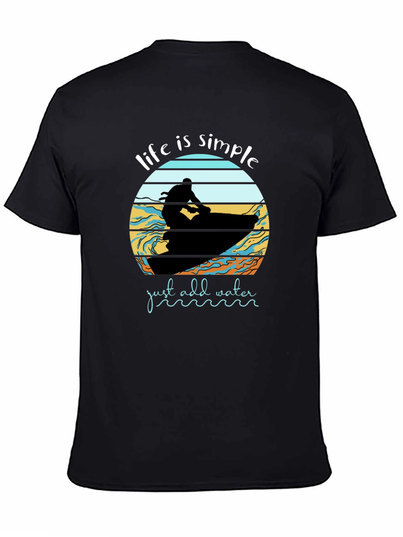 Life is Simple Jet Ski Black T-Shirt