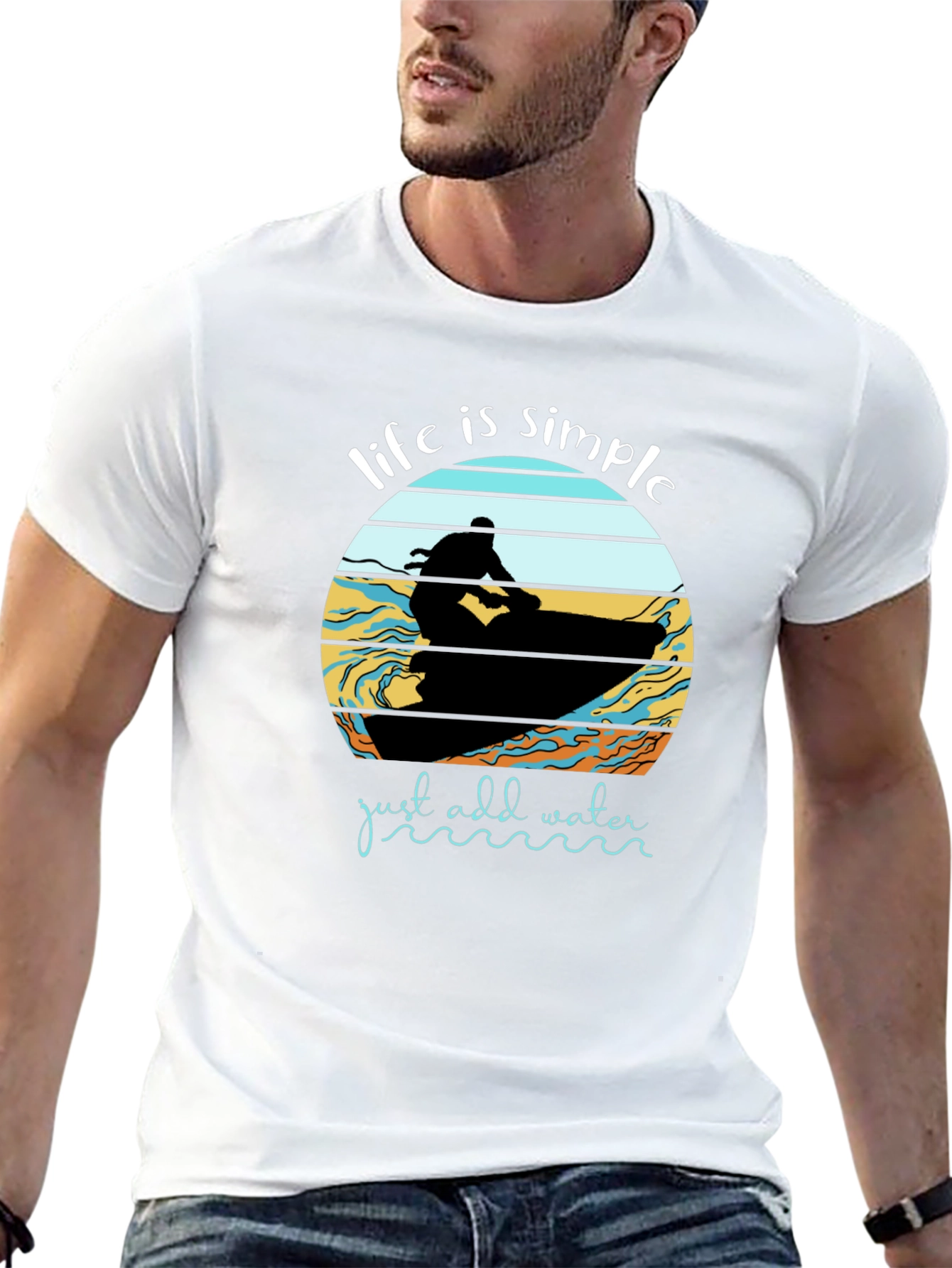 Life is Simple Jet Ski Black T-Shirt