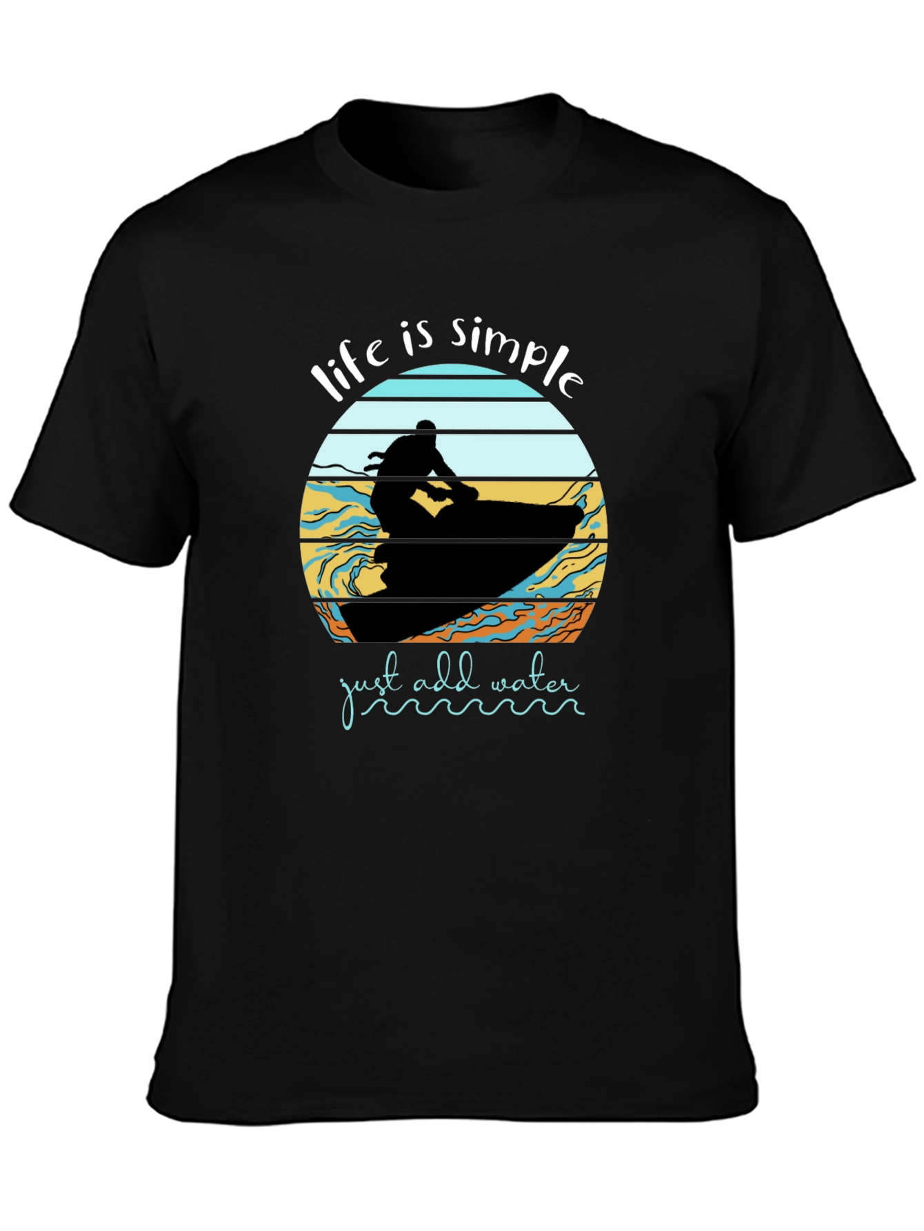 Life is Simple Jet Ski Black T-Shirt