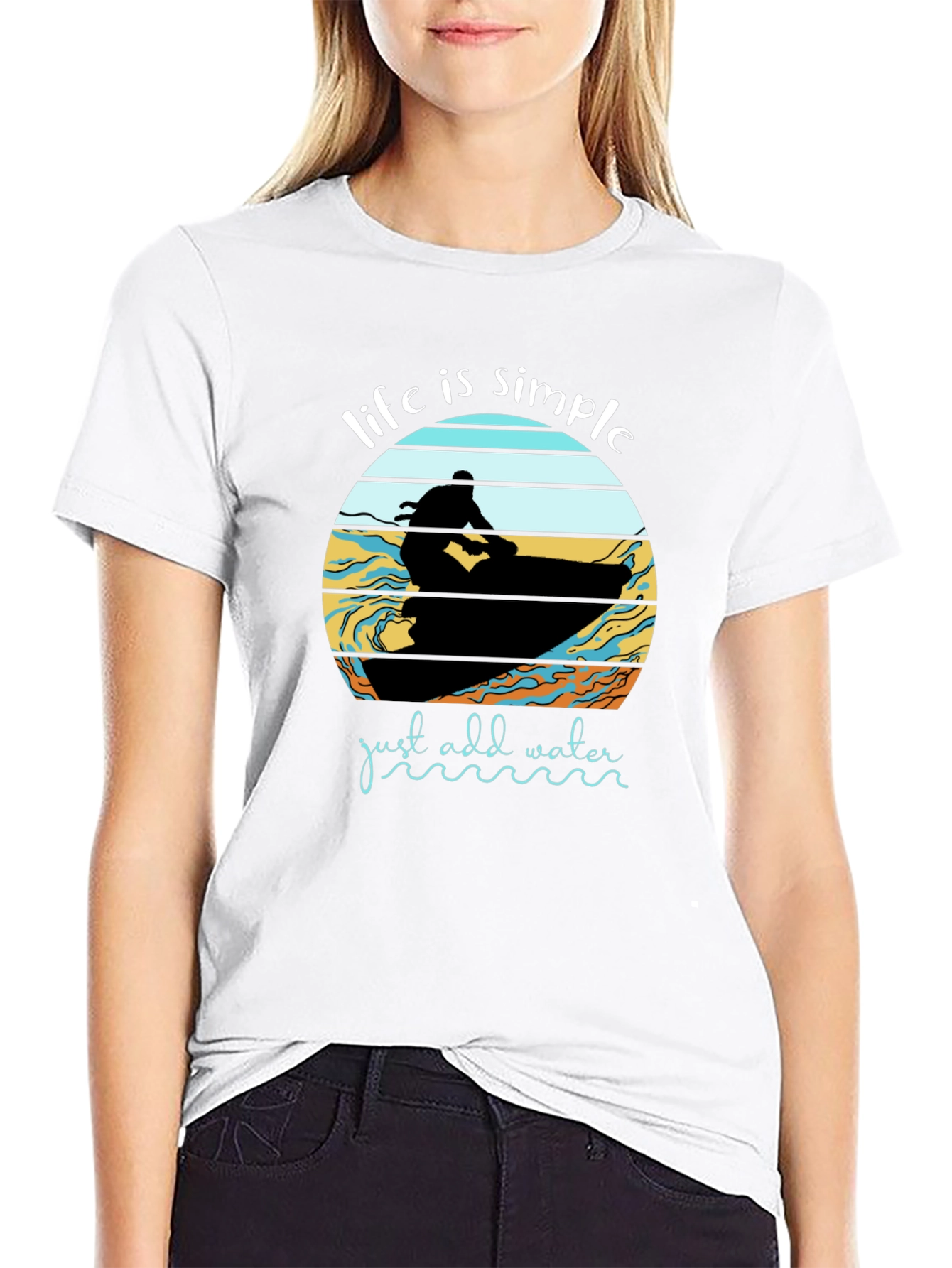 Life is Simple Jet Ski Black T-Shirt