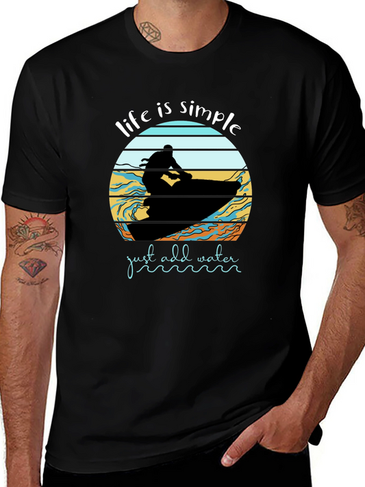 Life is Simple Jet Ski Black T-Shirt