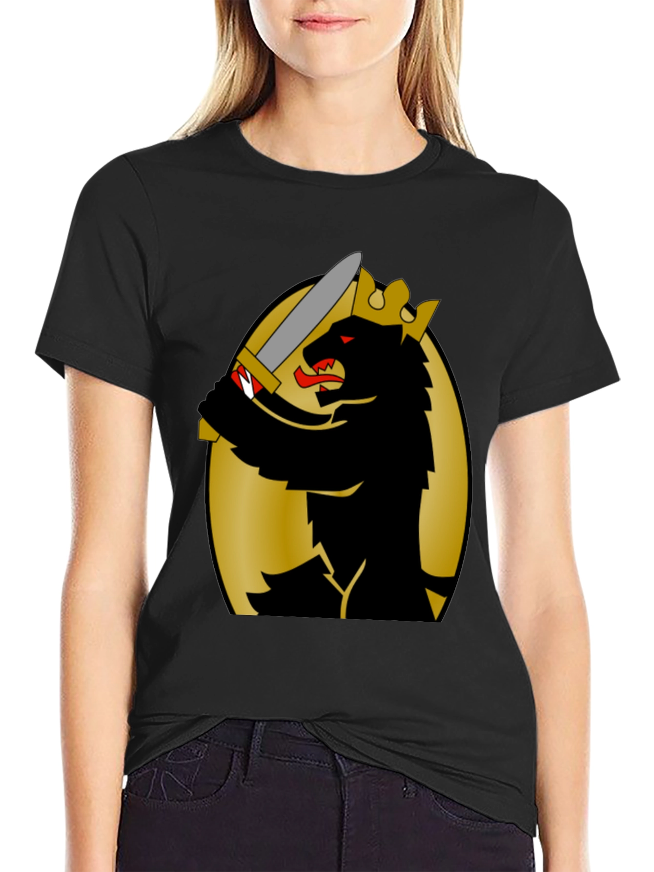 King Bear Graphic T-Shirt - Black