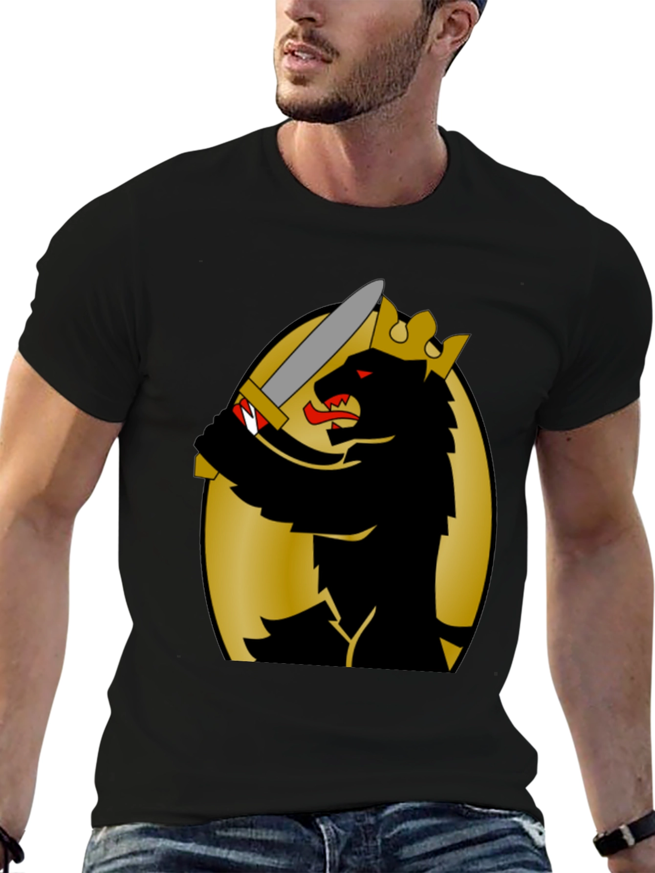 King Bear Graphic T-Shirt - Black