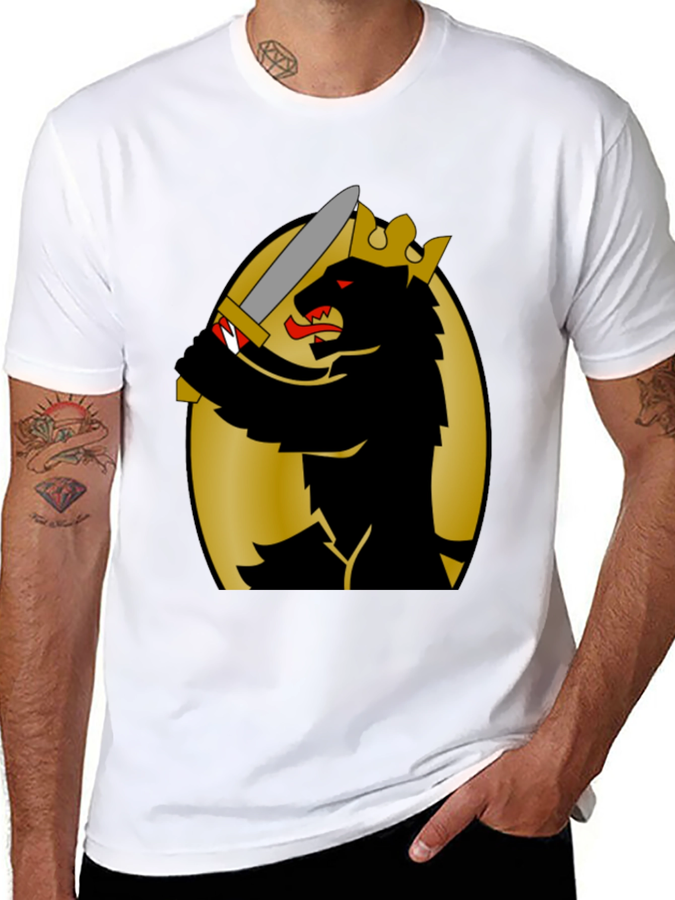 King Bear Graphic T-Shirt - Black