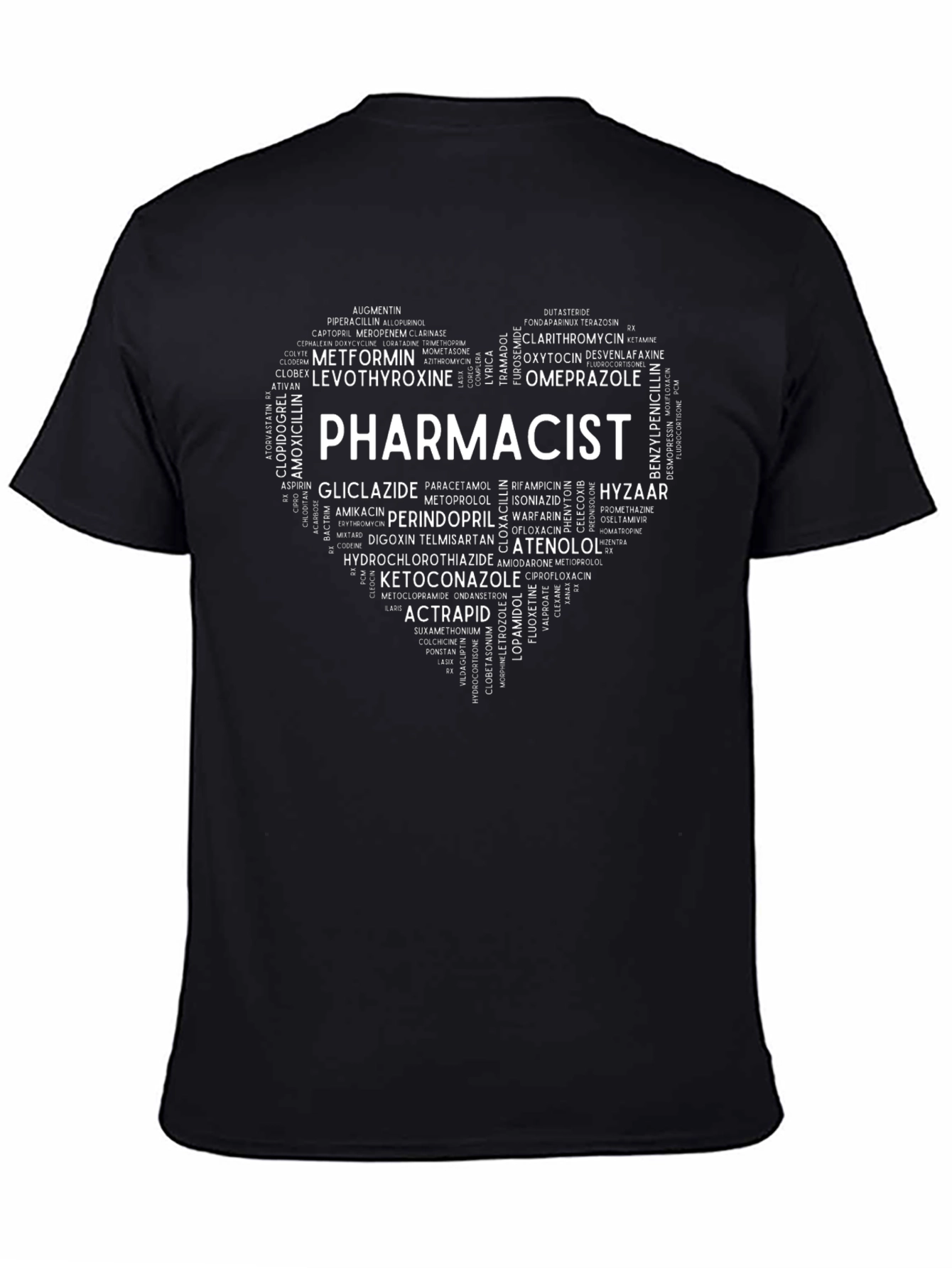 Pharmacist Heart Word Art T-Shirt